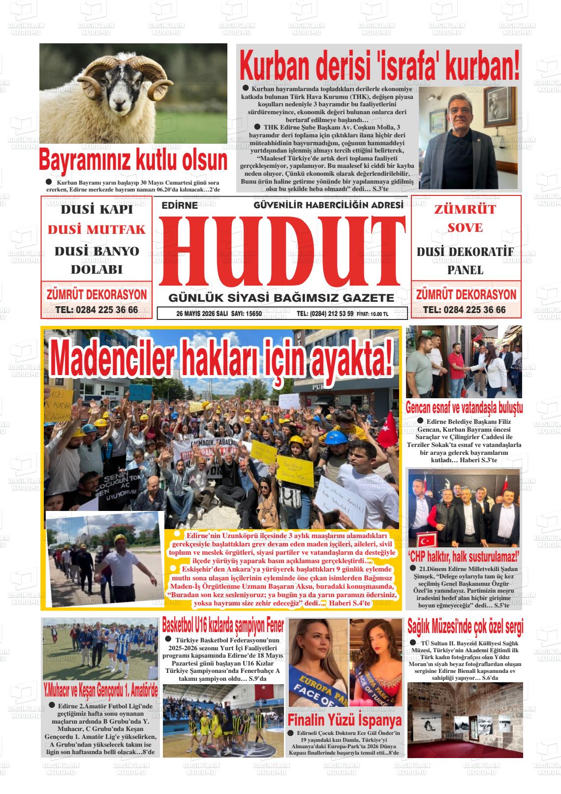 Edirne Hudut 26.05.2026
