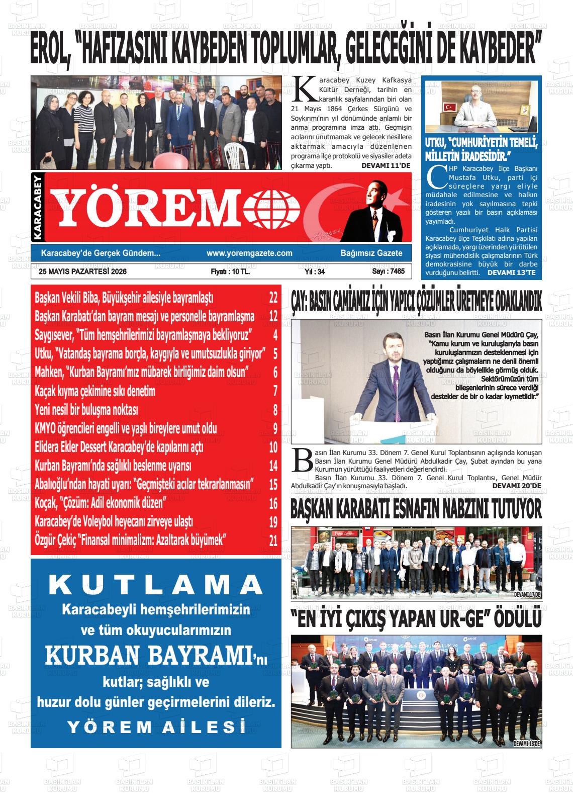 Bursa Karacabeyyorem 26.05.2026