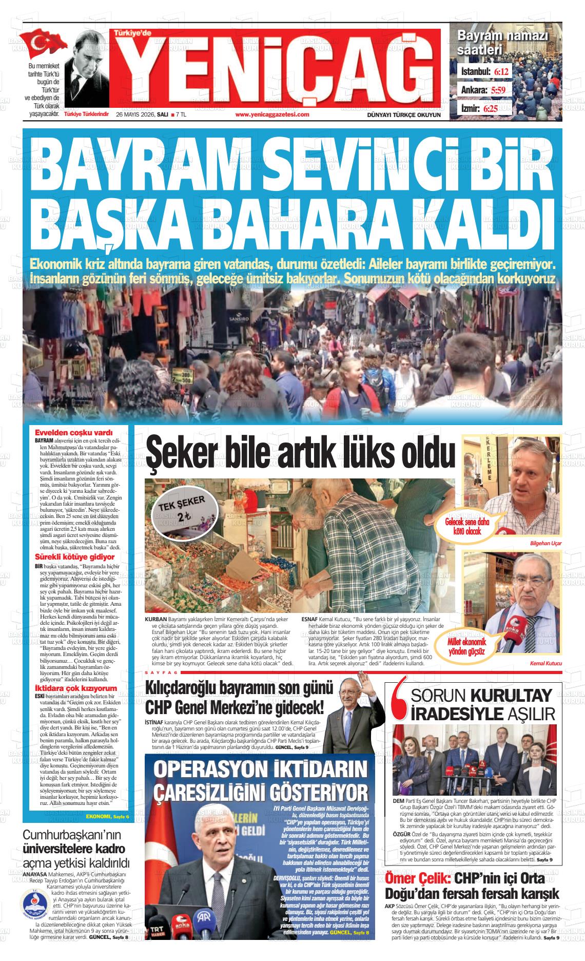Istanbul Turkiyedeyenicag 26.05.2026