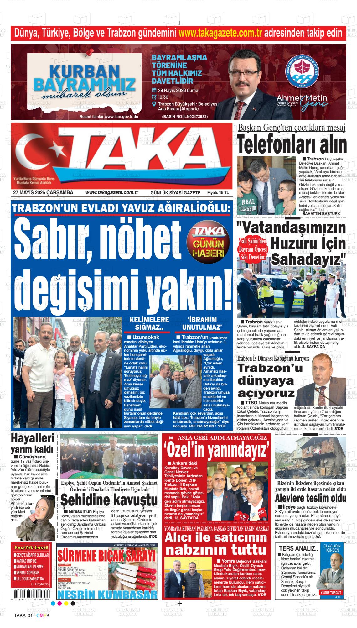 Trabzon Taka 27.05.2026