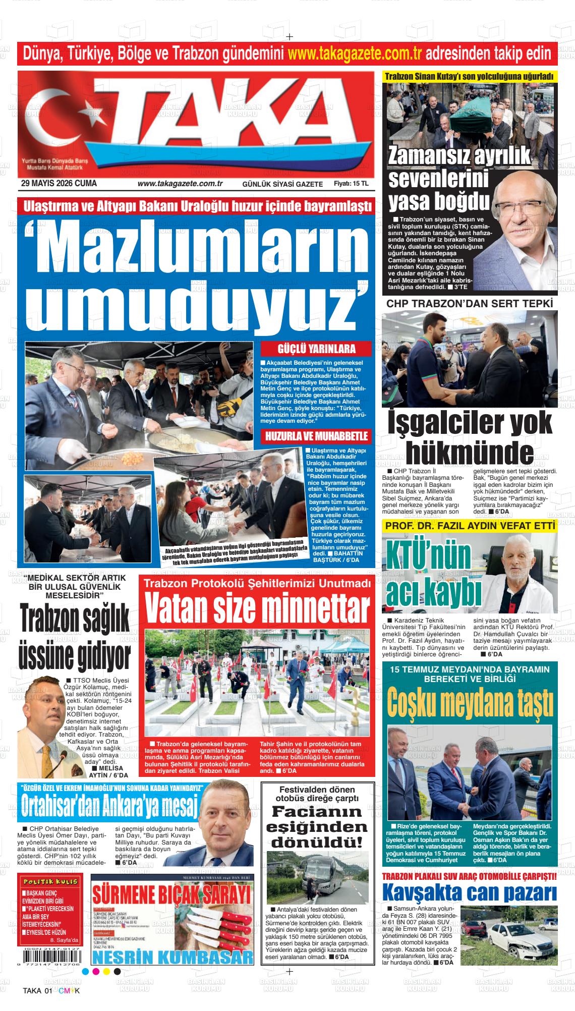 Trabzon Taka 29.05.2026