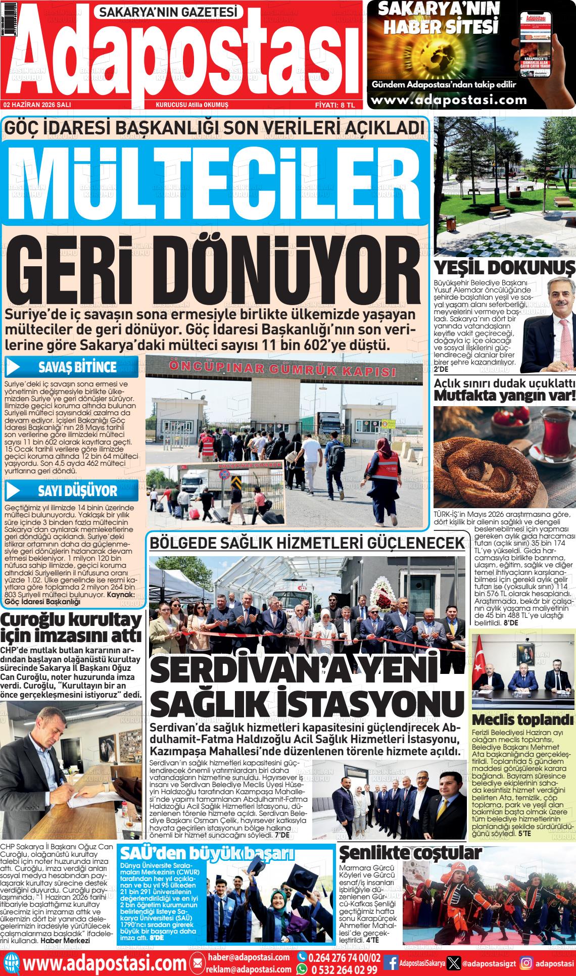 Sakarya Adapostasi 02.06.2026