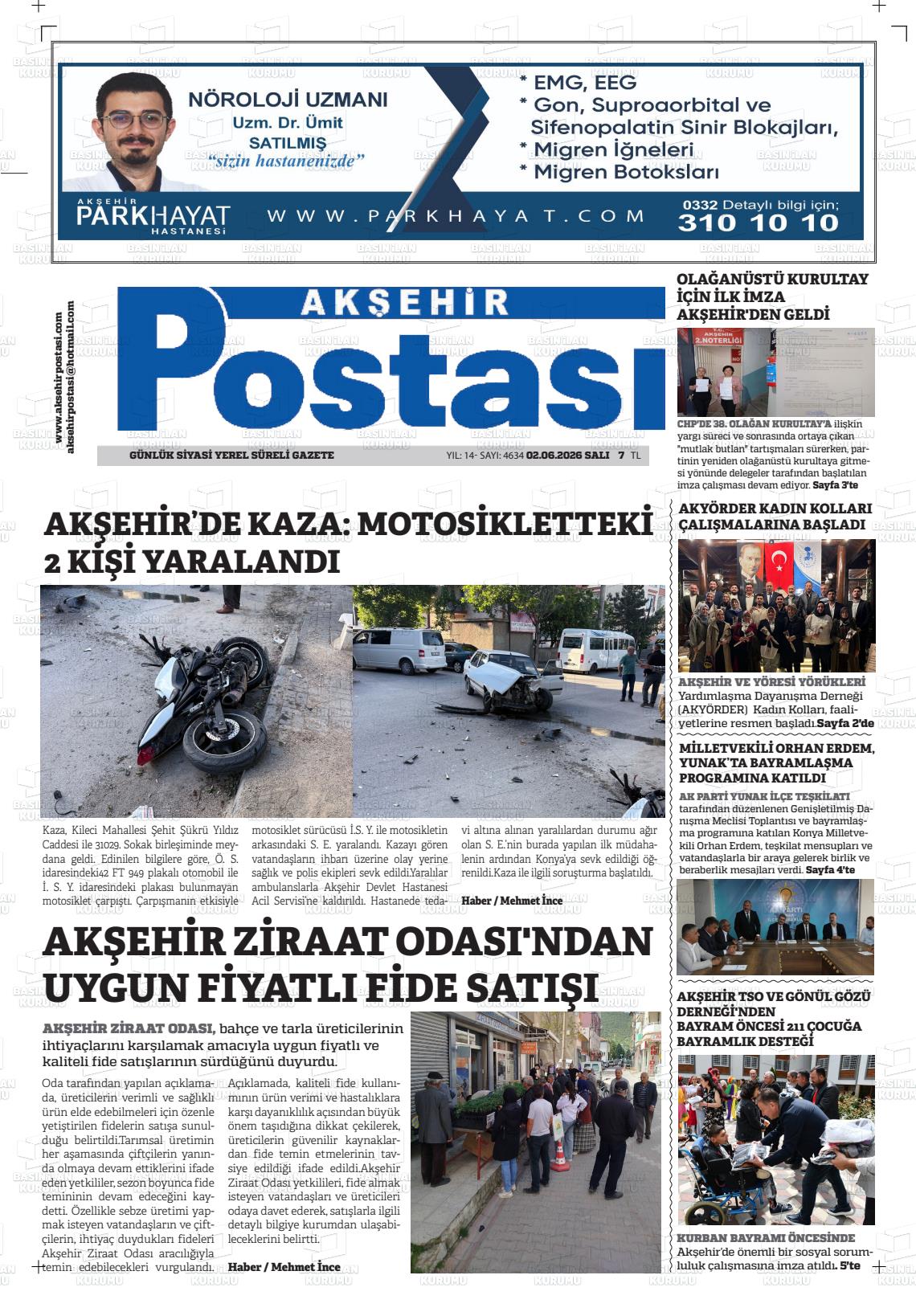 Konya Aksehirpostasi 02.06.2026