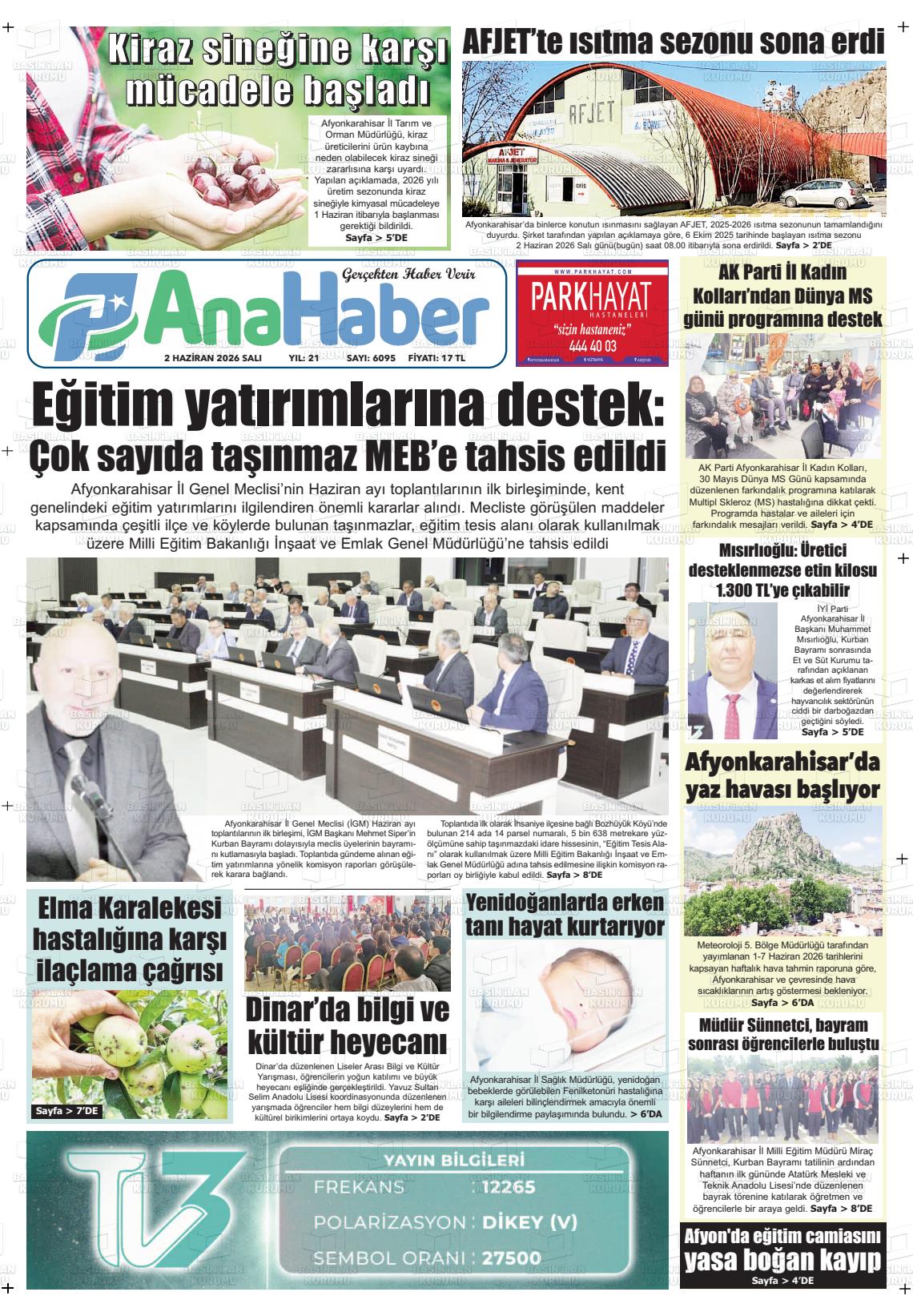 Afyonkarahisar Anahaber 02.06.2026