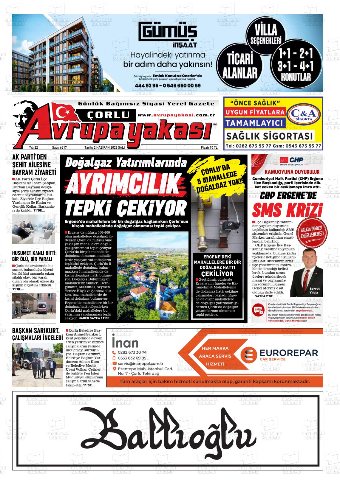 Tekirdag Avrupayakasi 02.06.2026