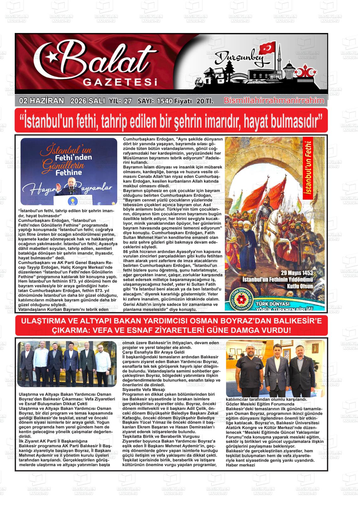 Balikesir Balat 02.06.2026
