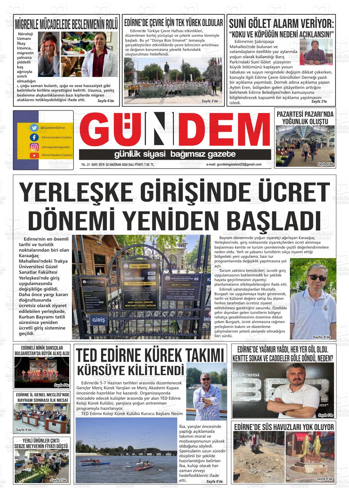 Edirne Gundem 02.06.2026
