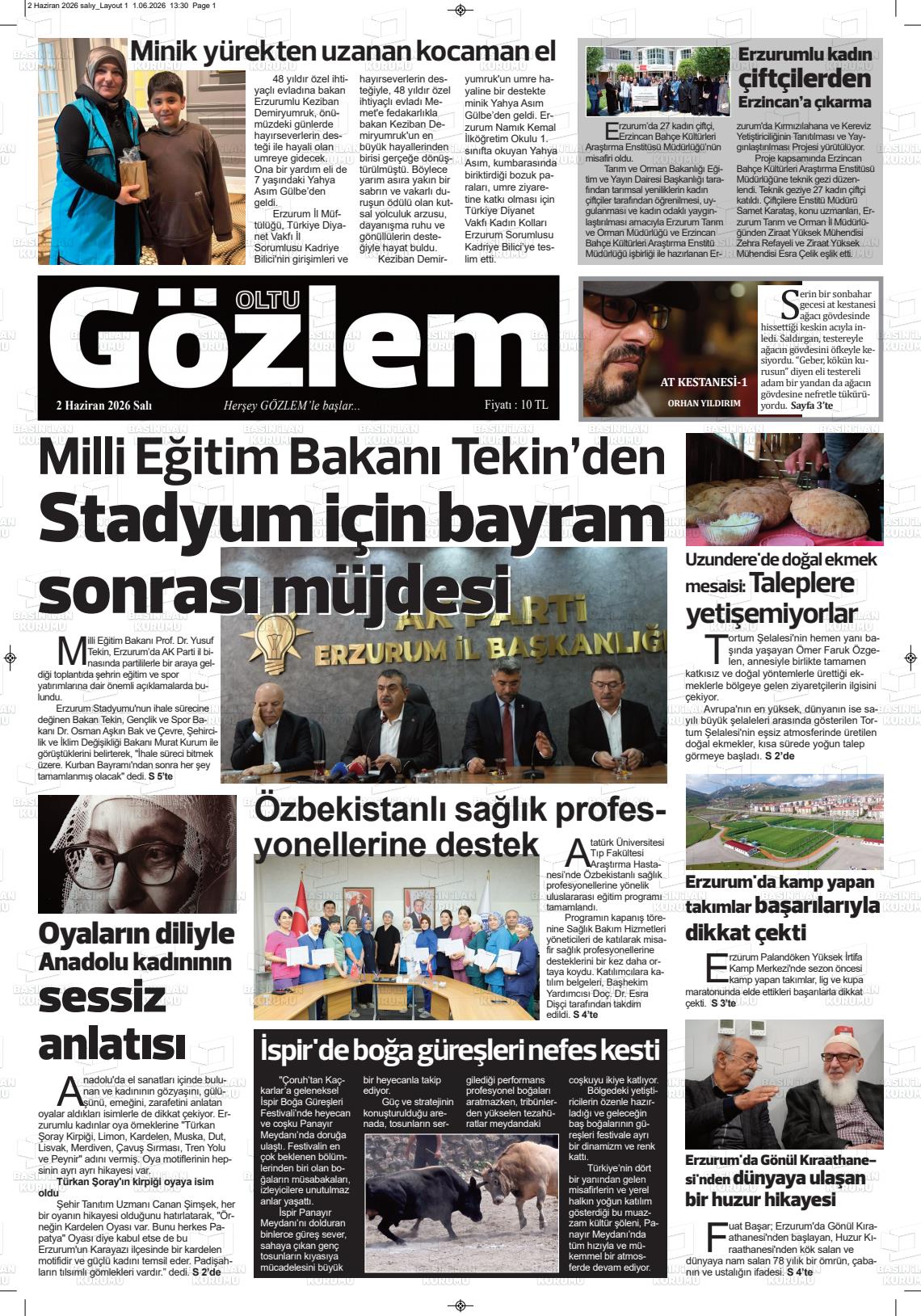 Erzurum Oltugozlem 02.06.2026