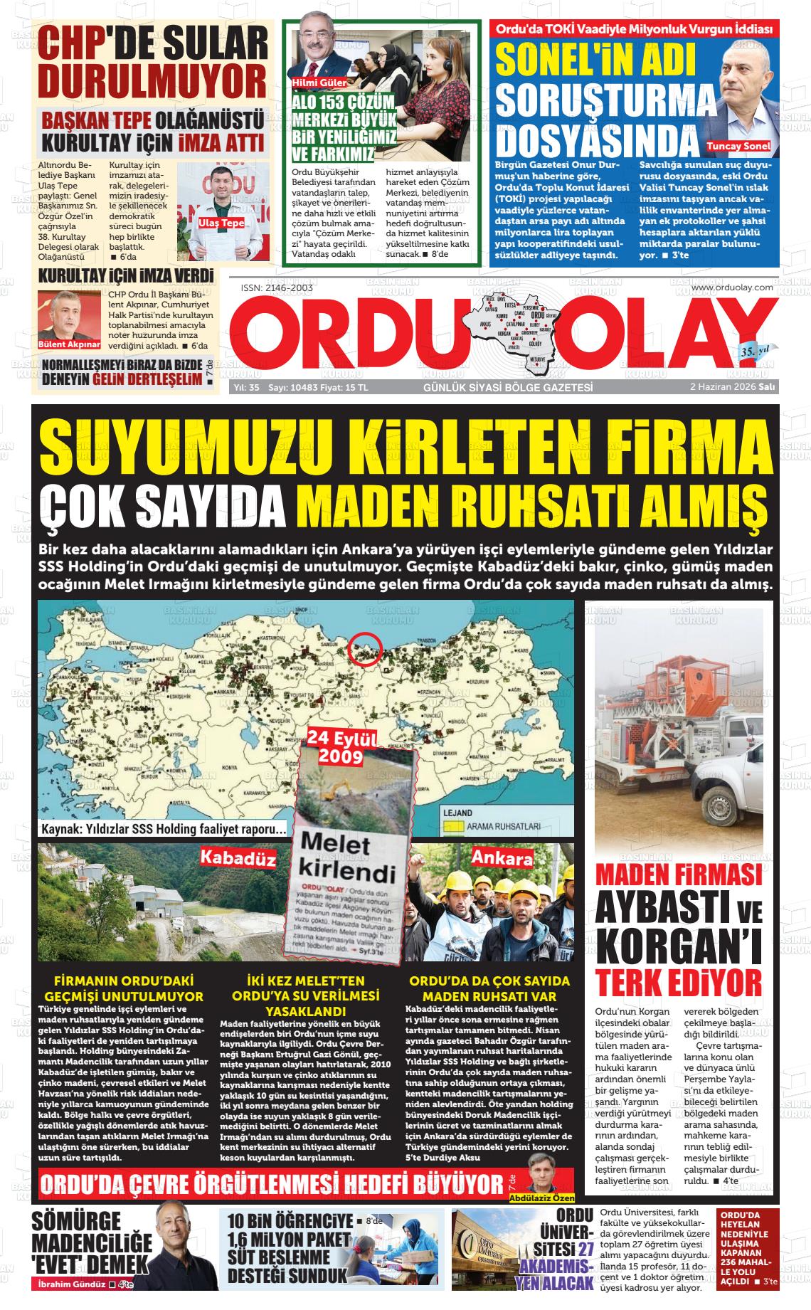 Ordu Olay 02.06.2026