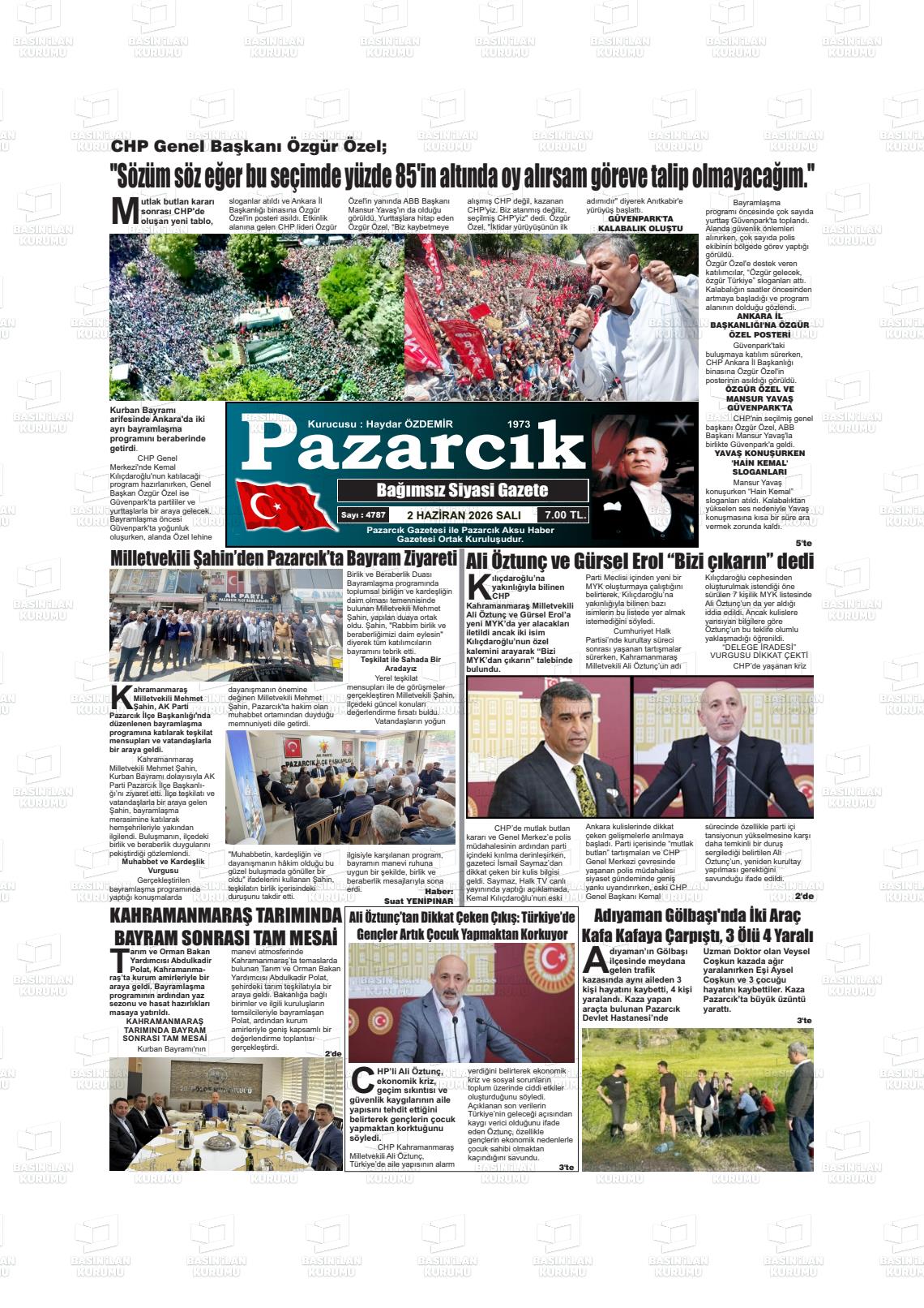 Kahramanmaras Pazarcik 02.06.2026
