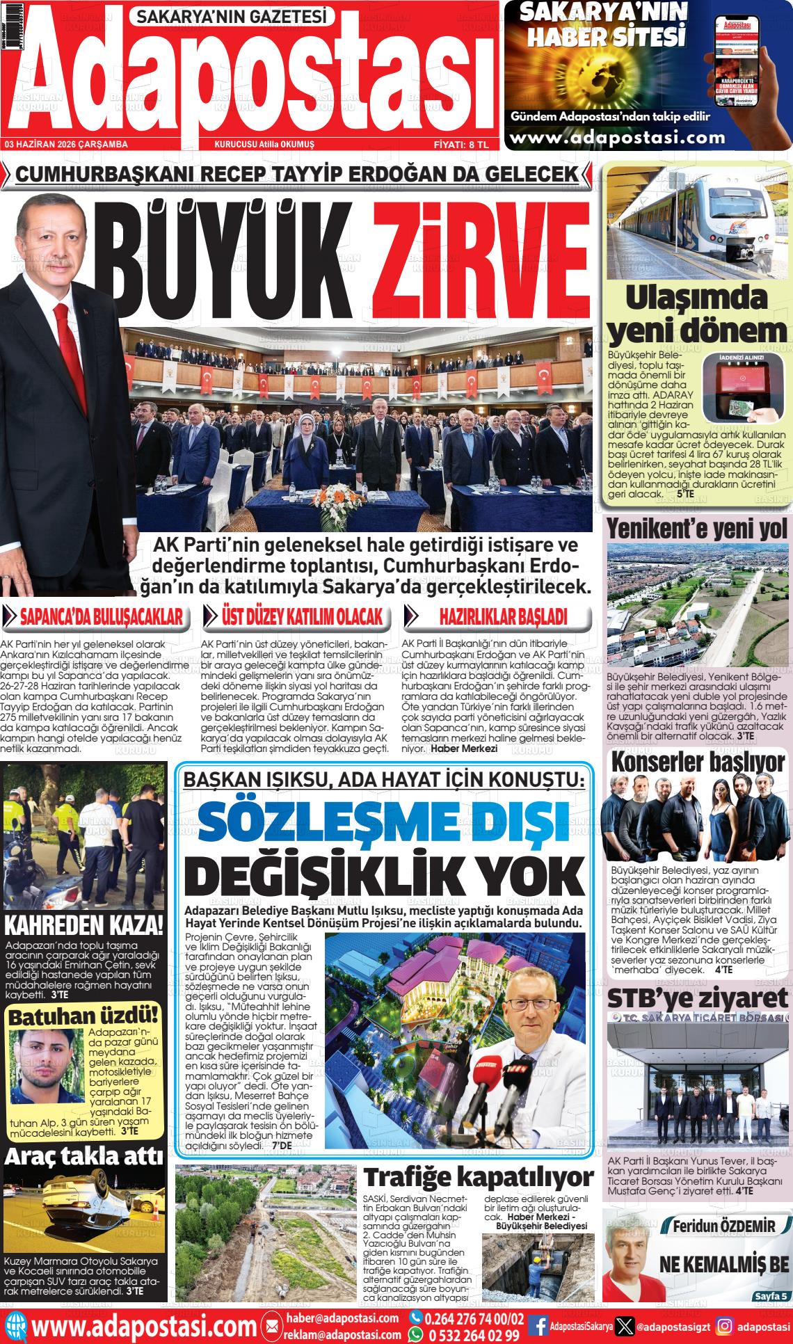 Sakarya Adapostasi 03.06.2026