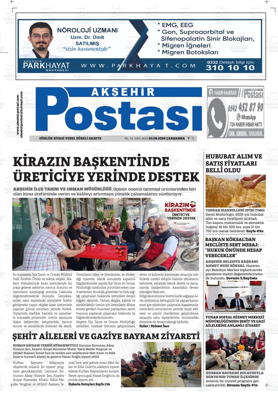 Konya Aksehirpostasi 03.06.2026