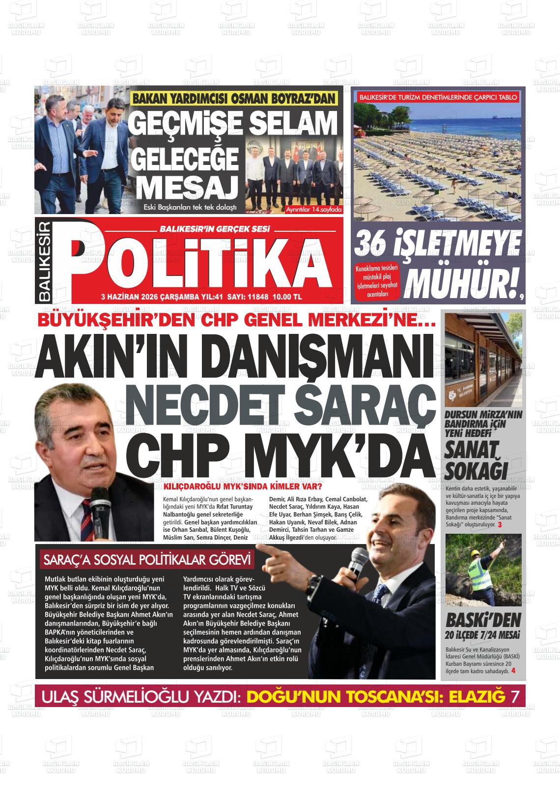 Balikesir Politika 03.06.2026