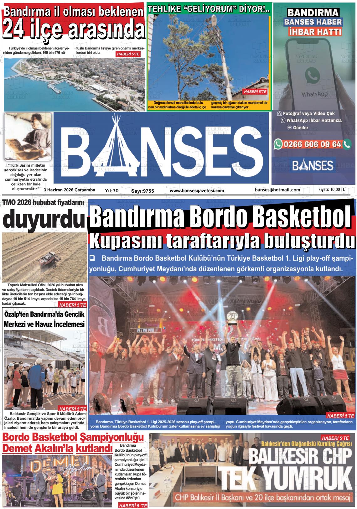 Balikesir Banses 03.06.2026
