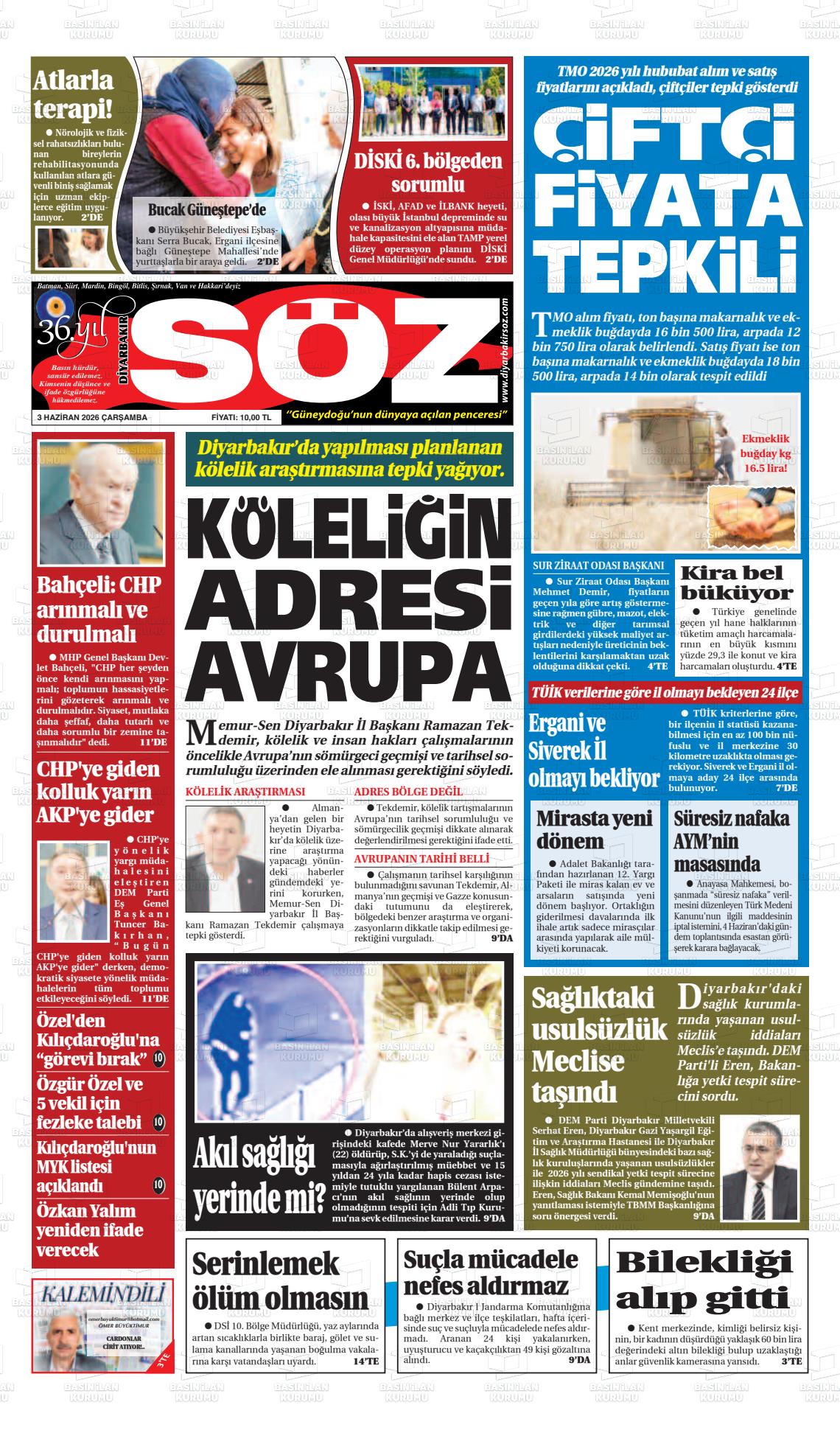 Diyarbakir Soz 03.06.2026