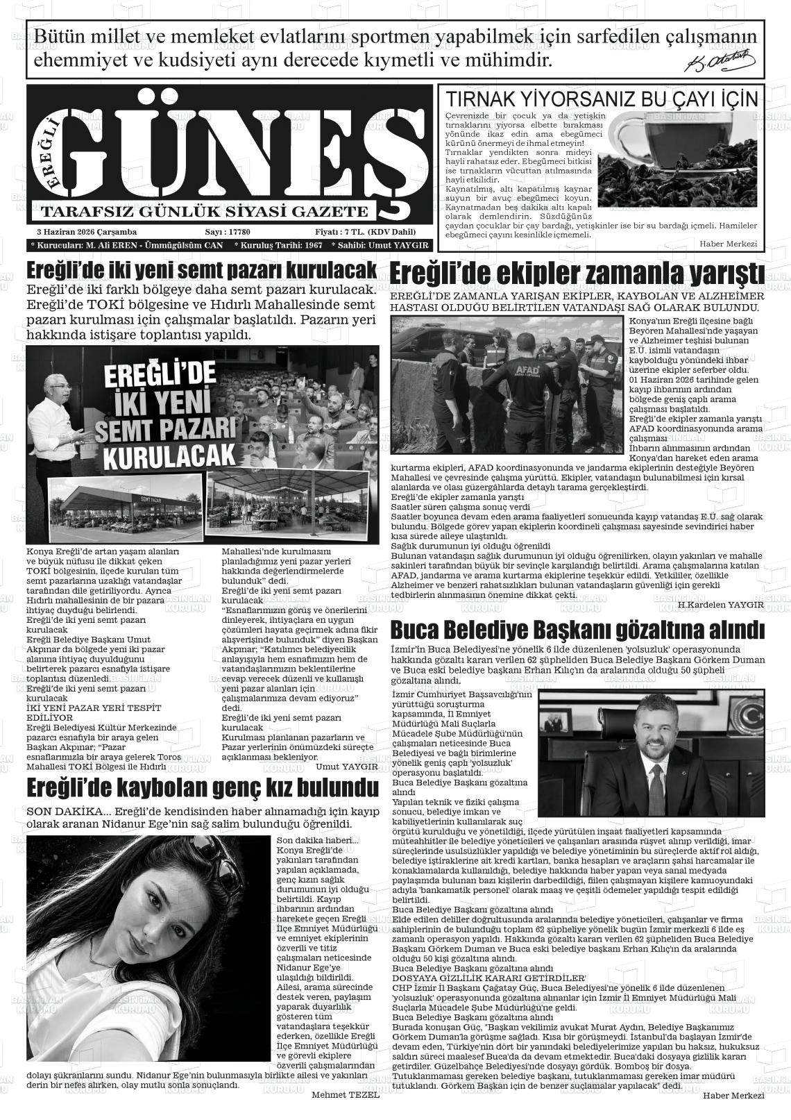 Konya Eregligunes 03.06.2026