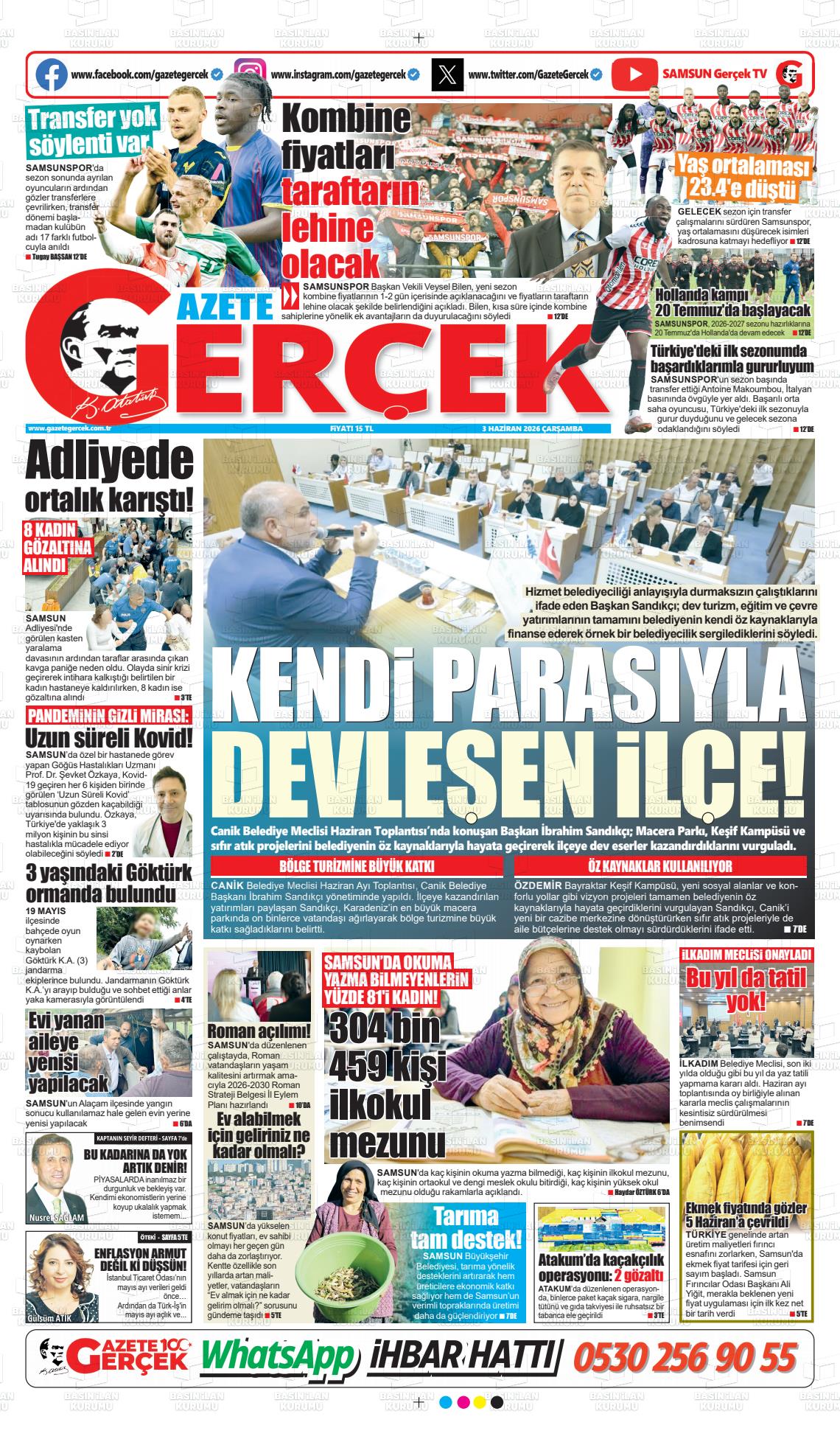 Samsun Gazetegercek 03.06.2026