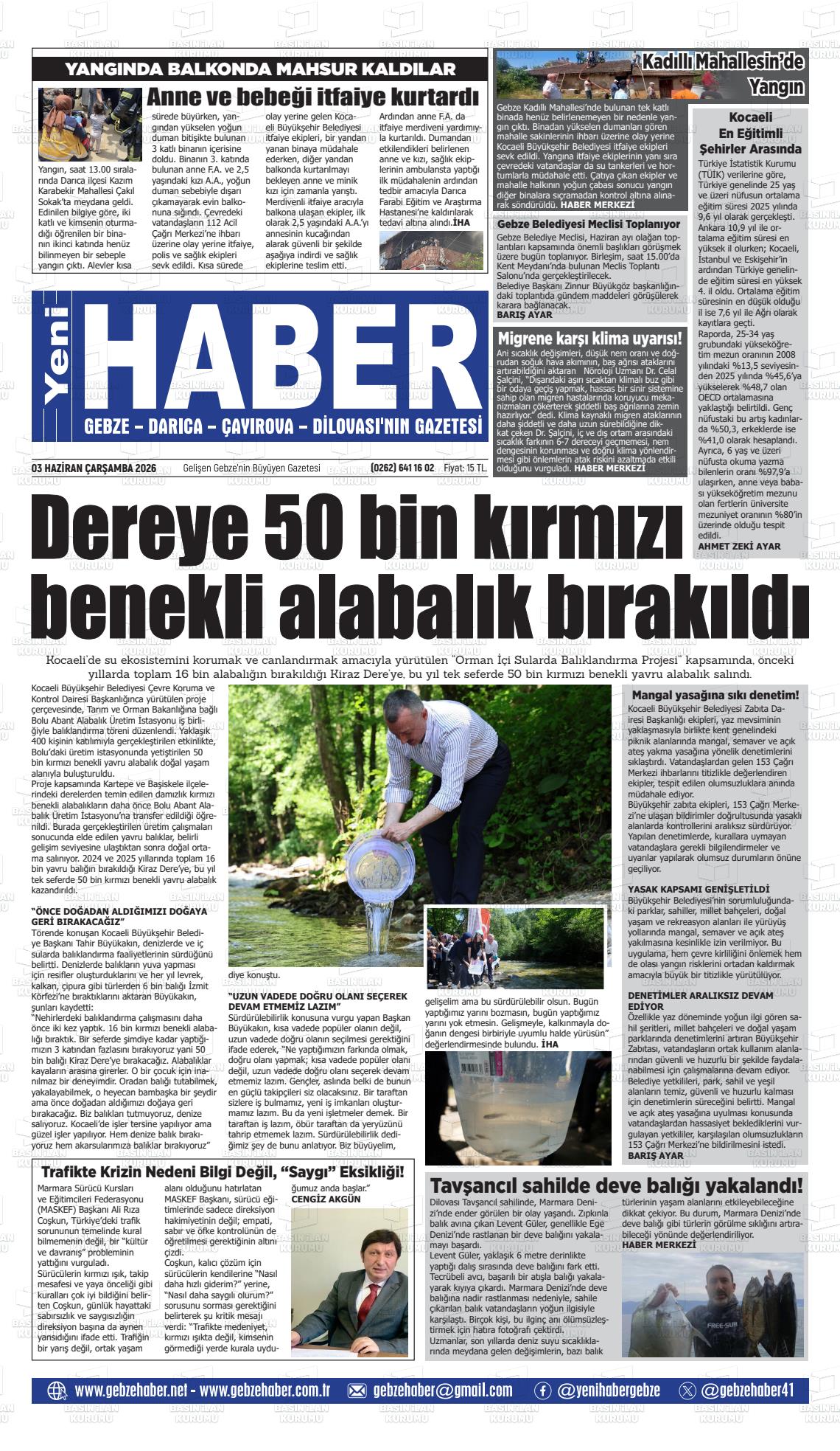 Kocaeli Gebzehaber 03.06.2026