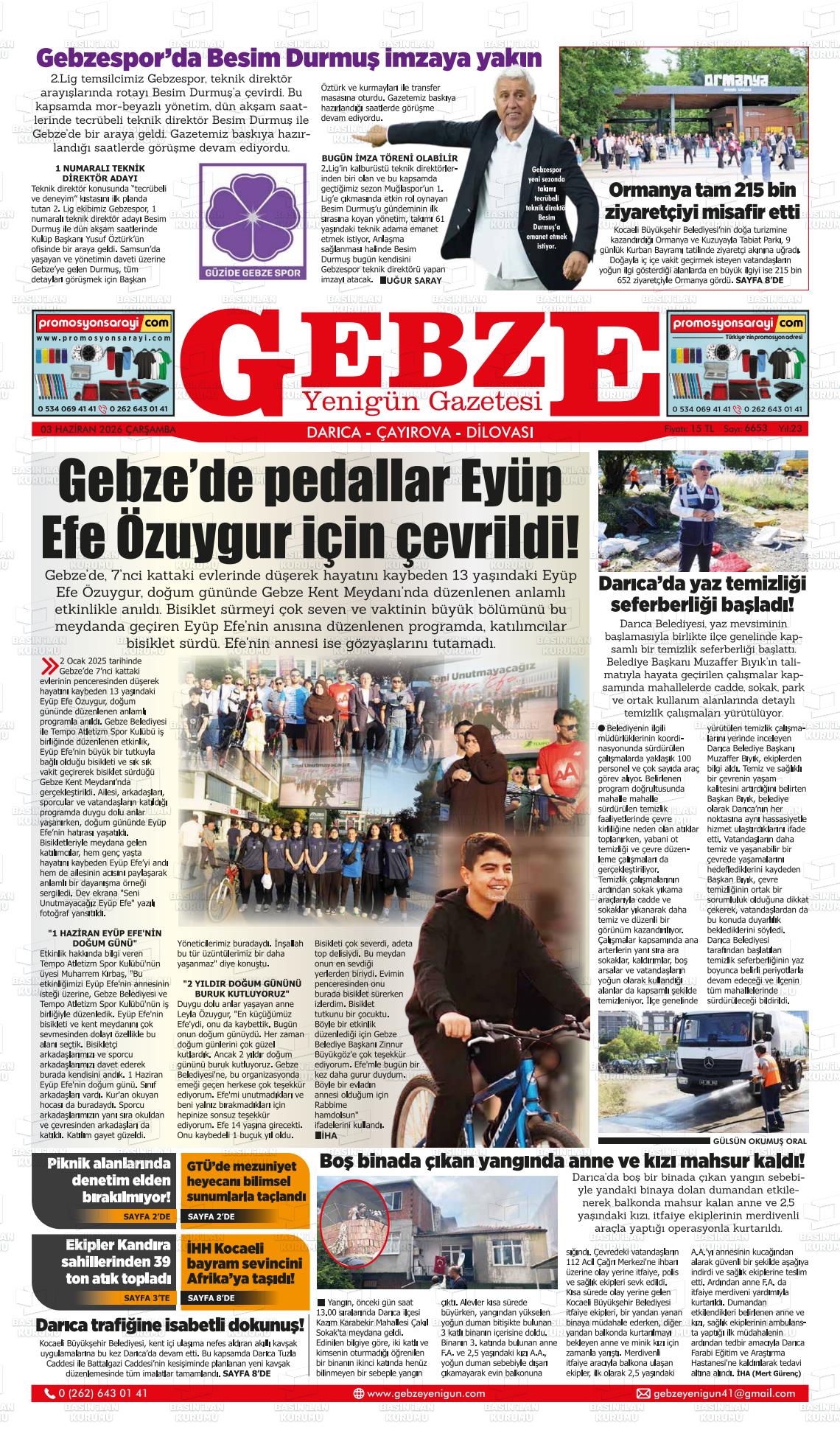 Kocaeli Gebzeyenigun 03.06.2026
