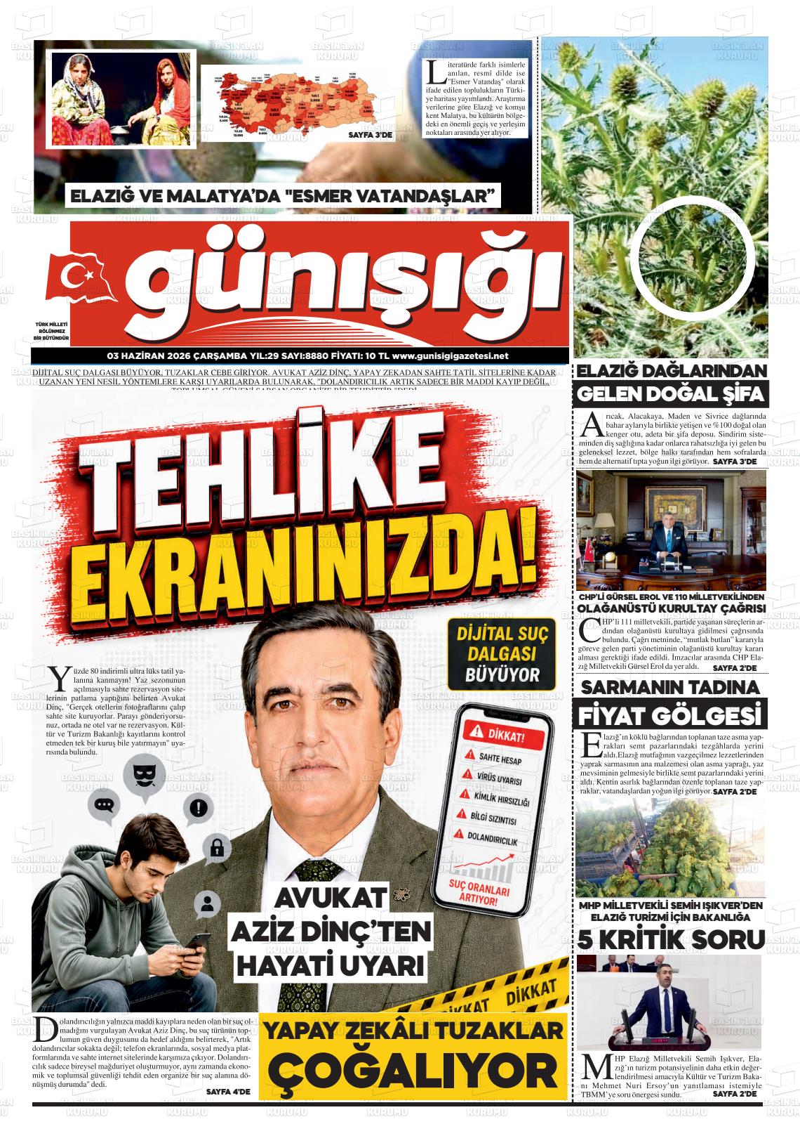 Elazig Gunisigi 03.06.2026