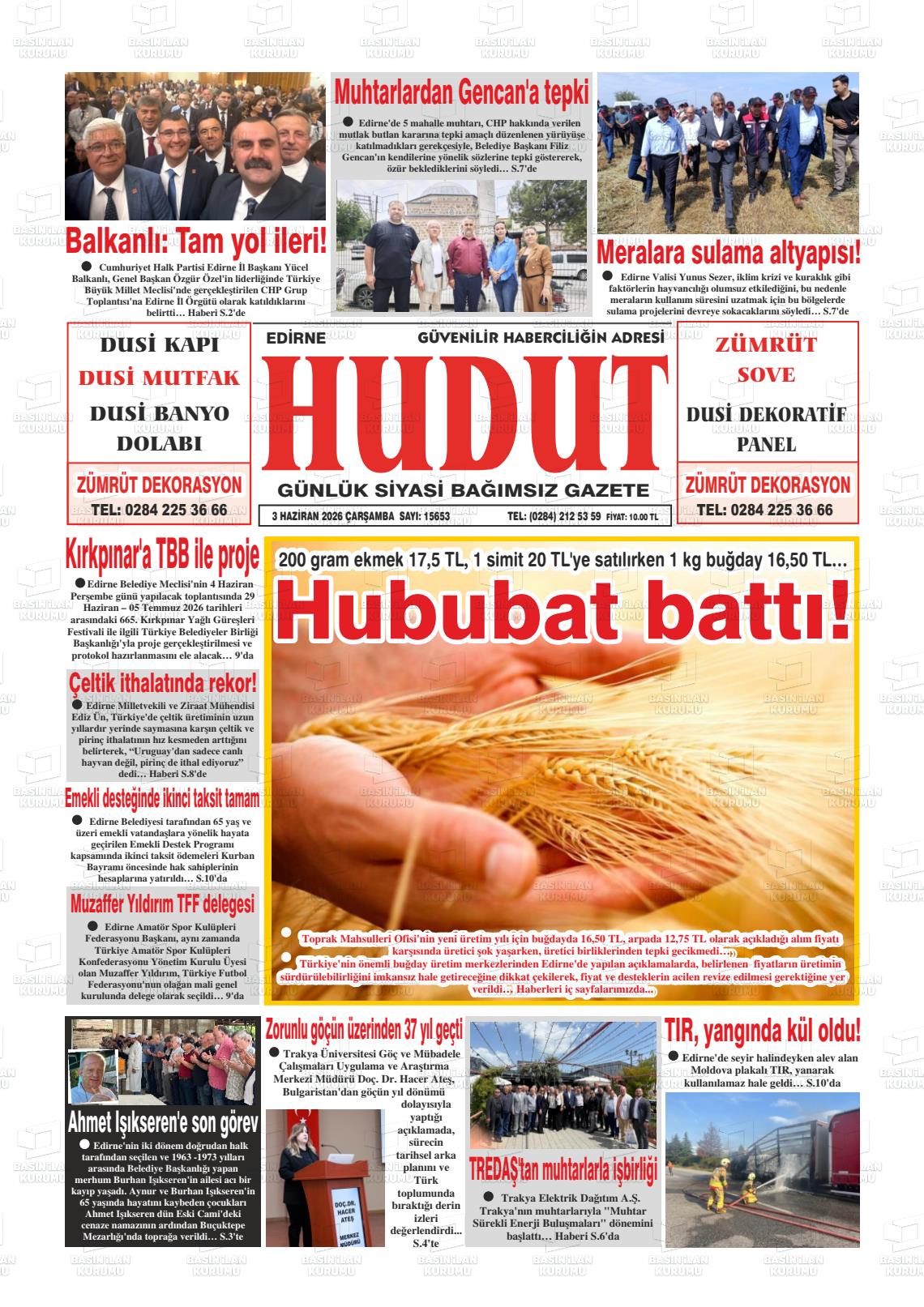 Edirne Hudut 03.06.2026