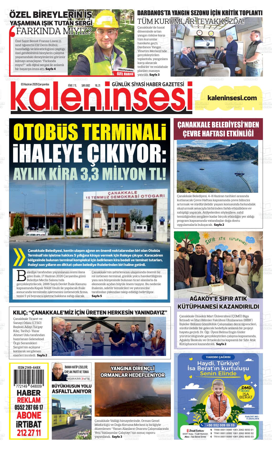 Canakkale Kaleninsesi 03.06.2026