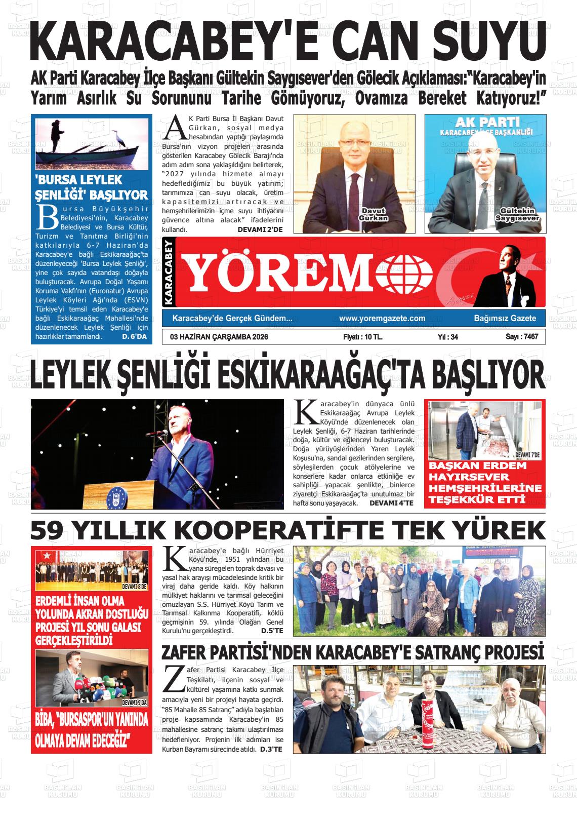 Bursa Karacabeyyorem 03.06.2026