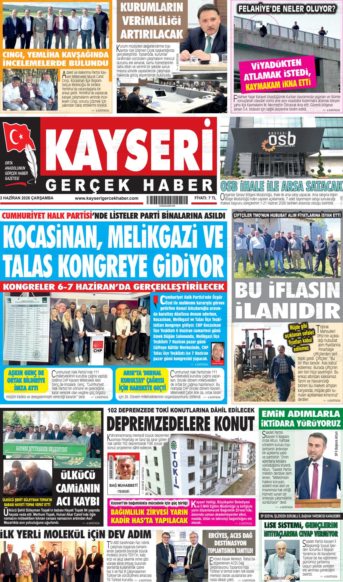 Kayseri Starhaber 03.06.2026