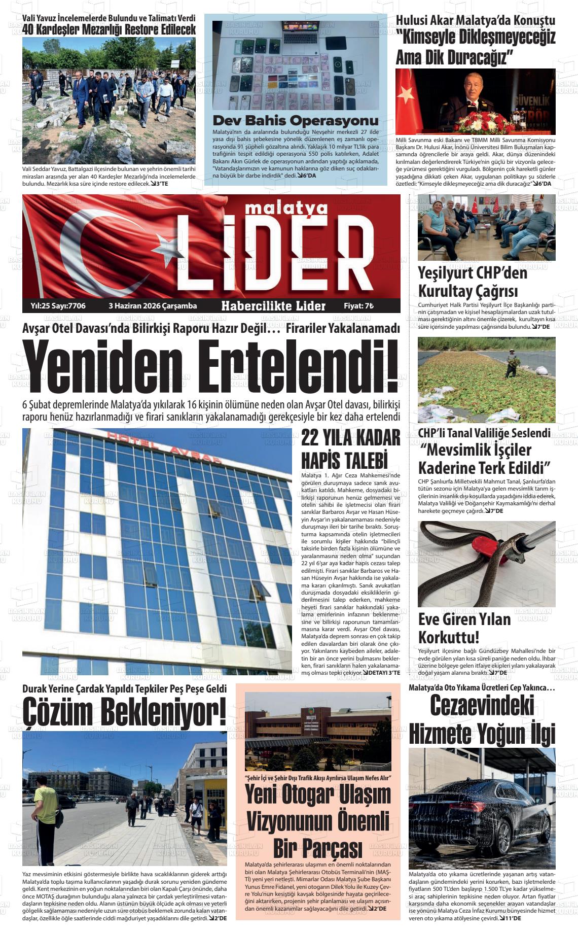 Malatya Sonsoz 03.06.2026