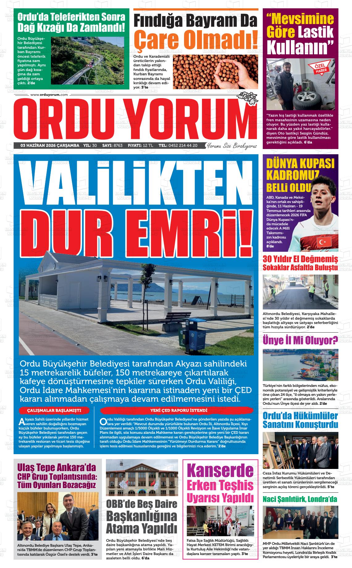 Ordu Yorum 03.06.2026
