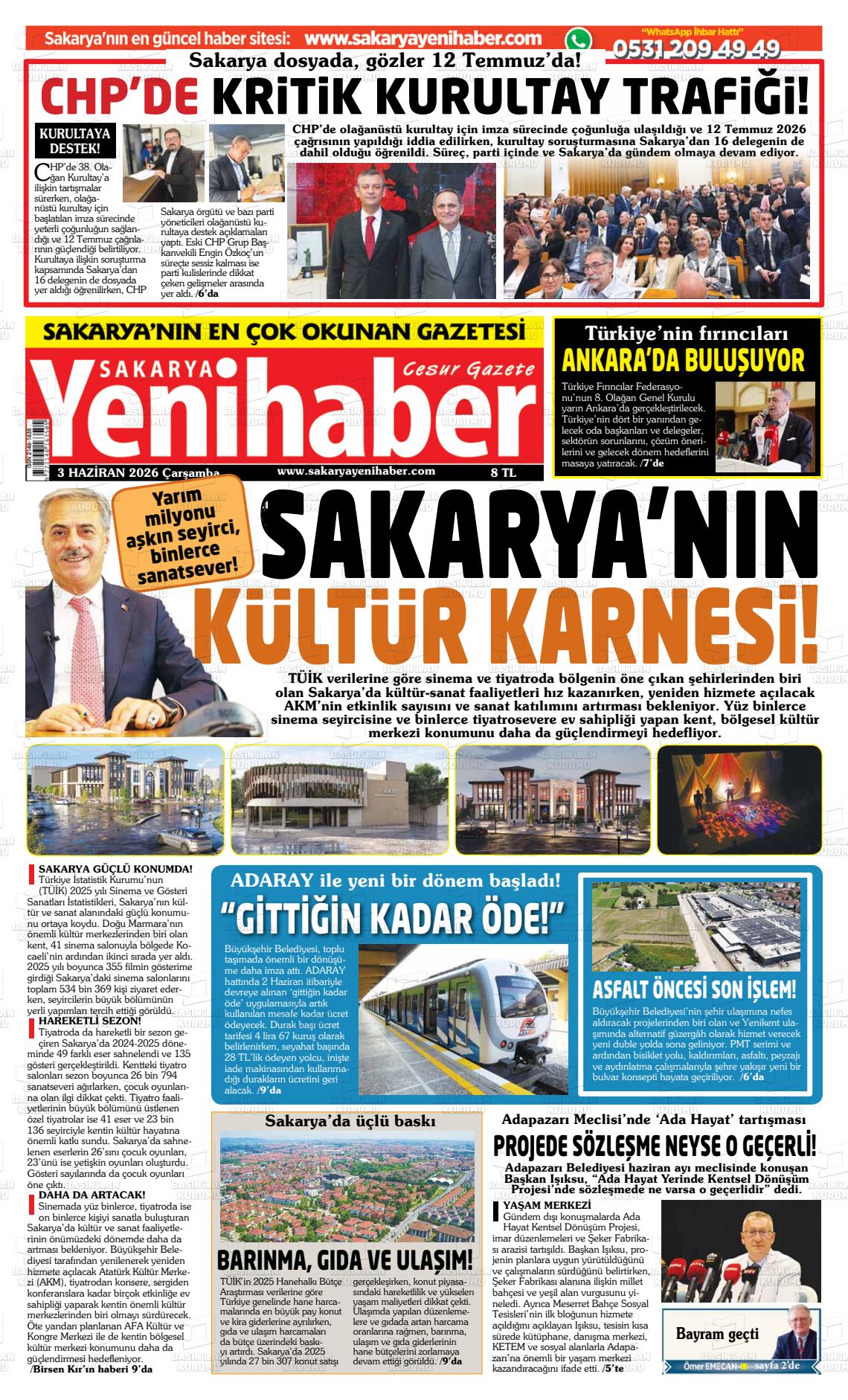 Sakarya Yenihaber 03.06.2026