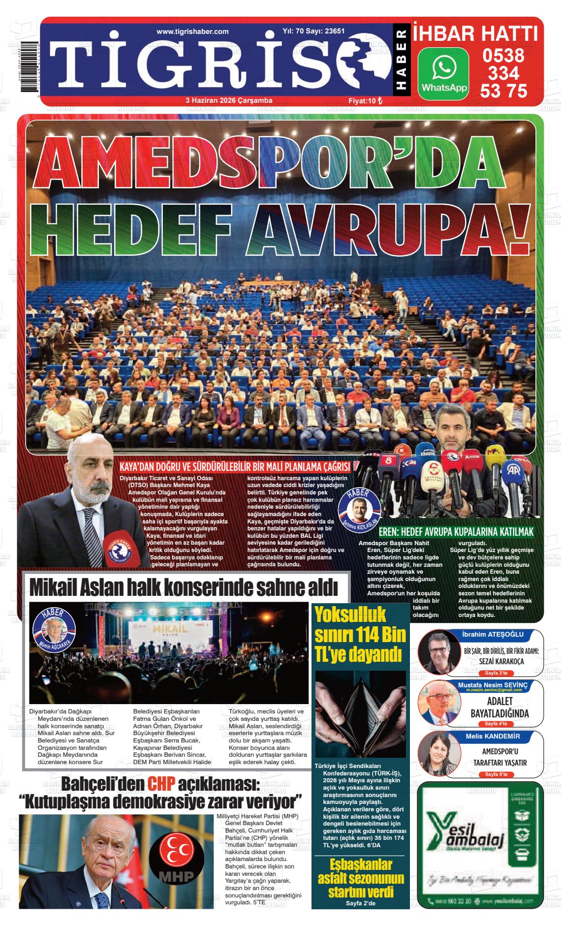 Diyarbakir Tirgis 03.06.2026