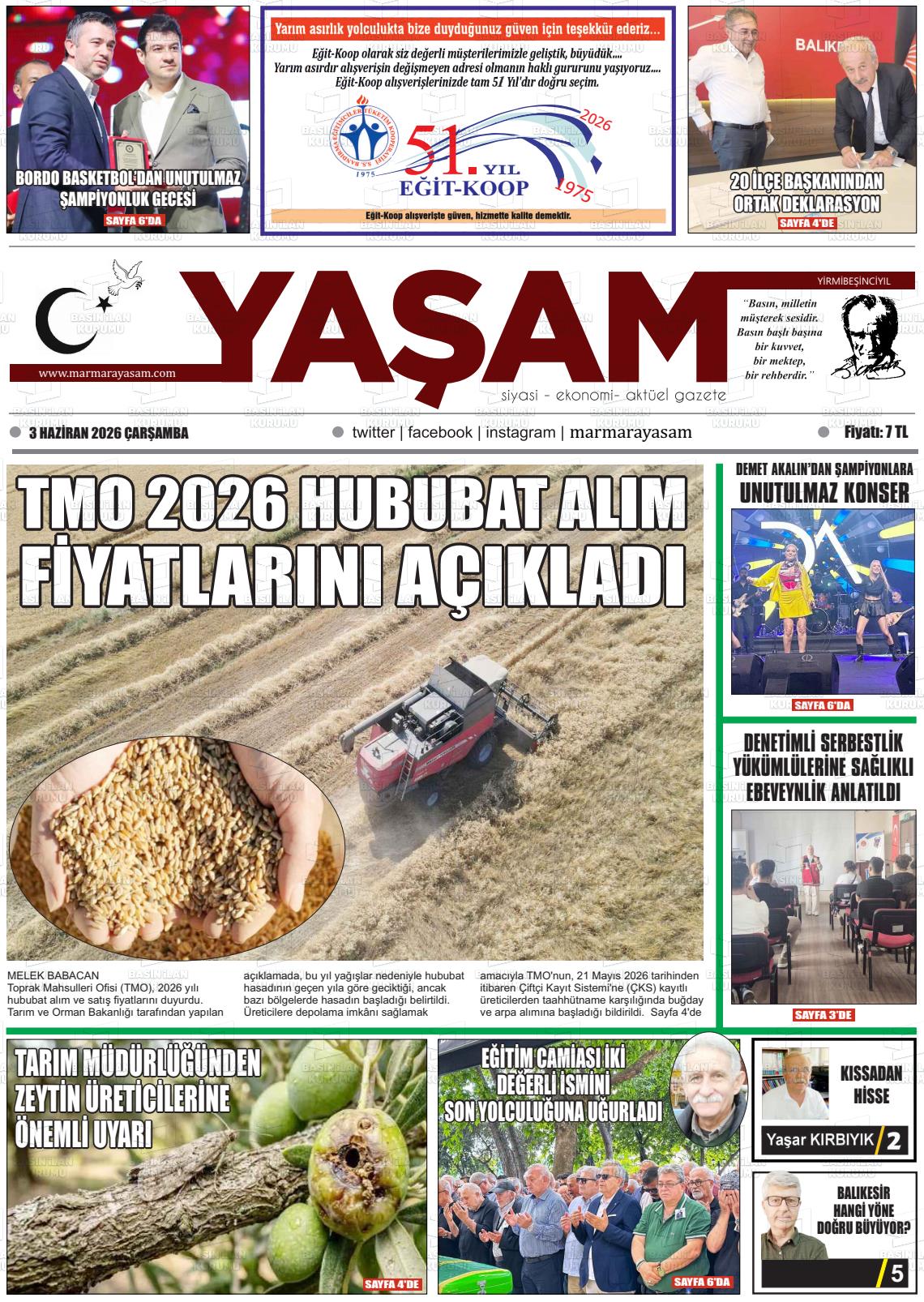Canakkale Yasam 03.06.2026