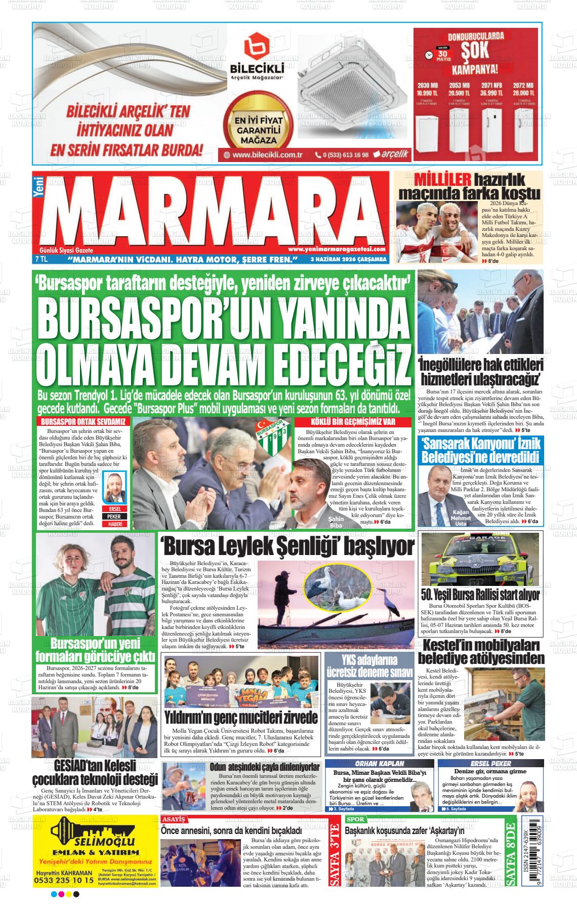 Bursa Yenimarmara 03.06.2026