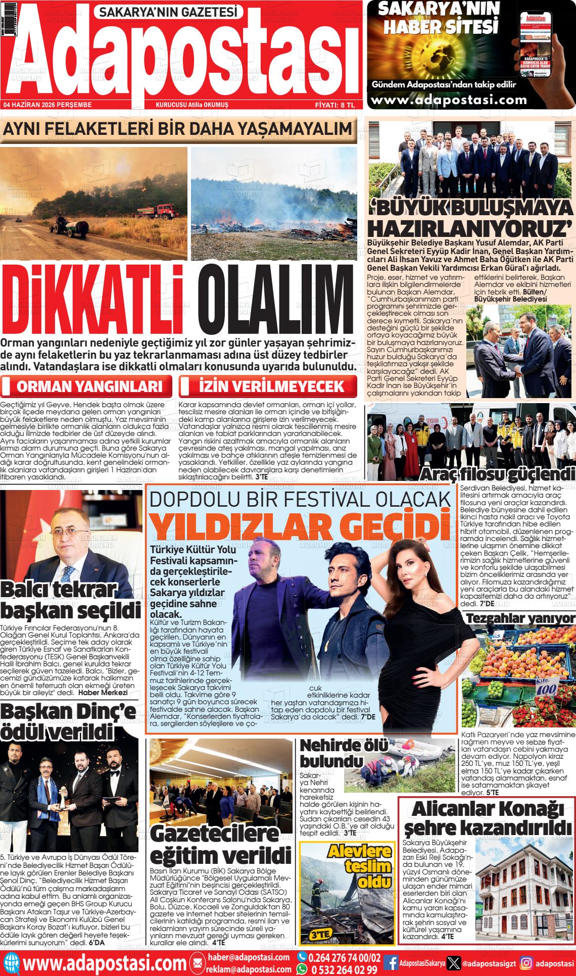 Sakarya Adapostasi 04.06.2026