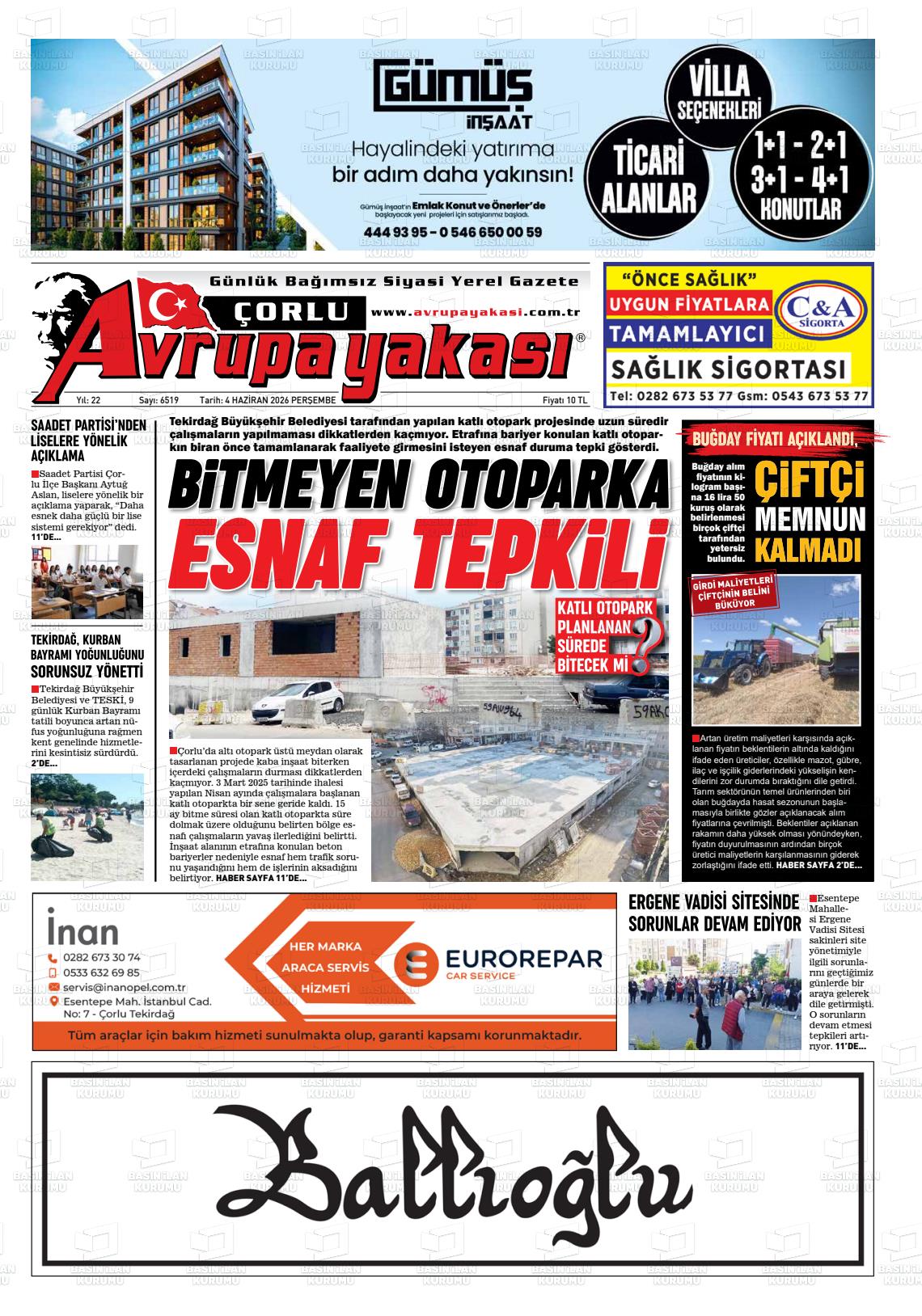Tekirdag Avrupayakasi 04.06.2026