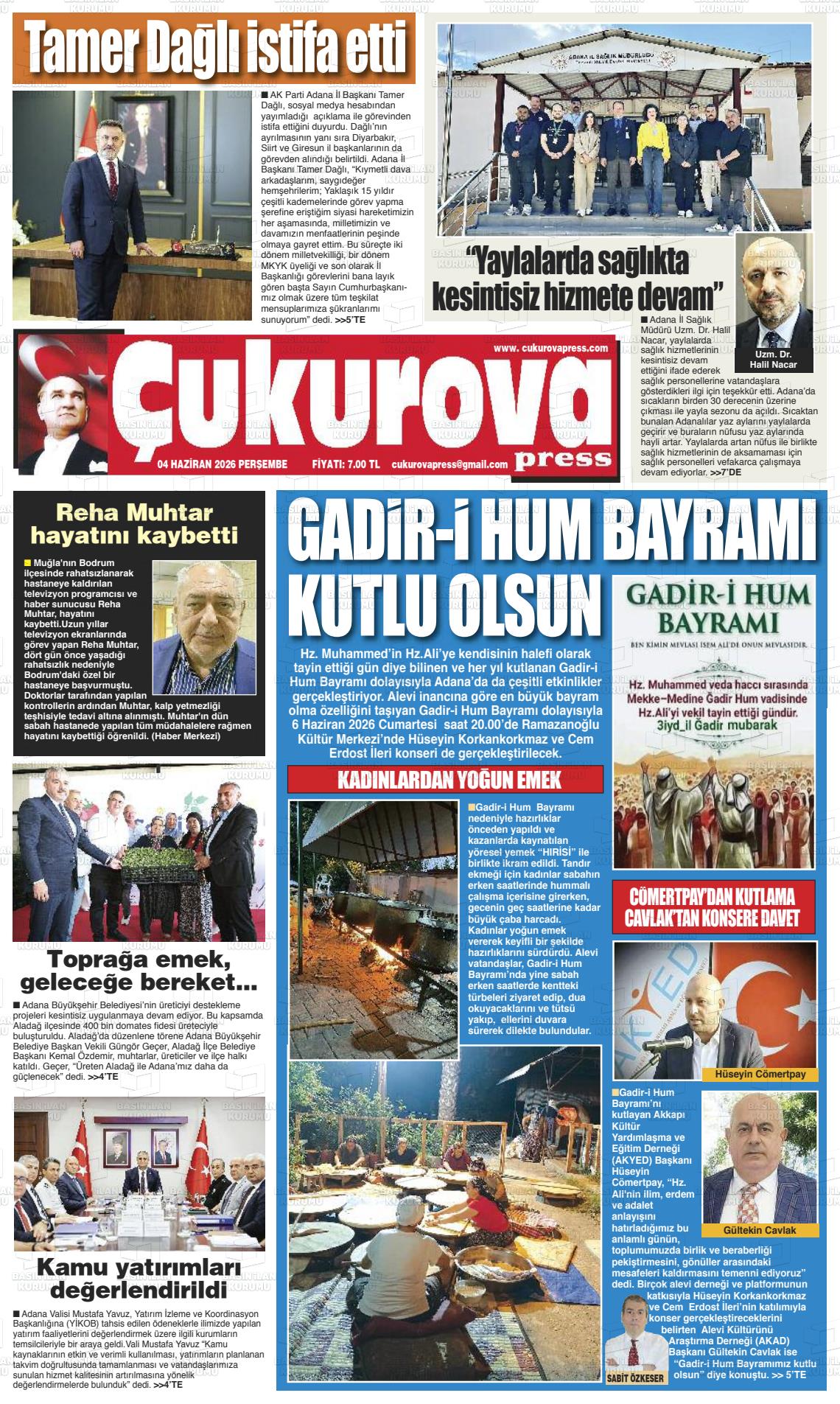 Adana Cukurovapress 04.06.2026