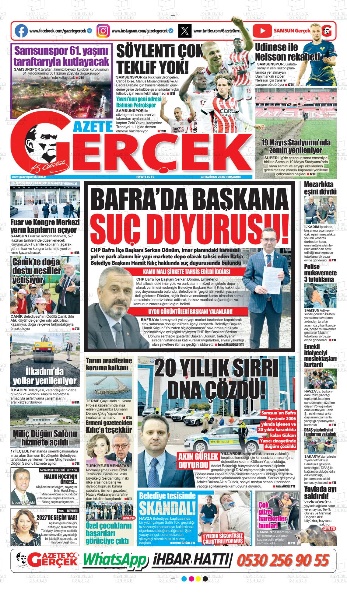 Samsun Gazetegercek 04.06.2026