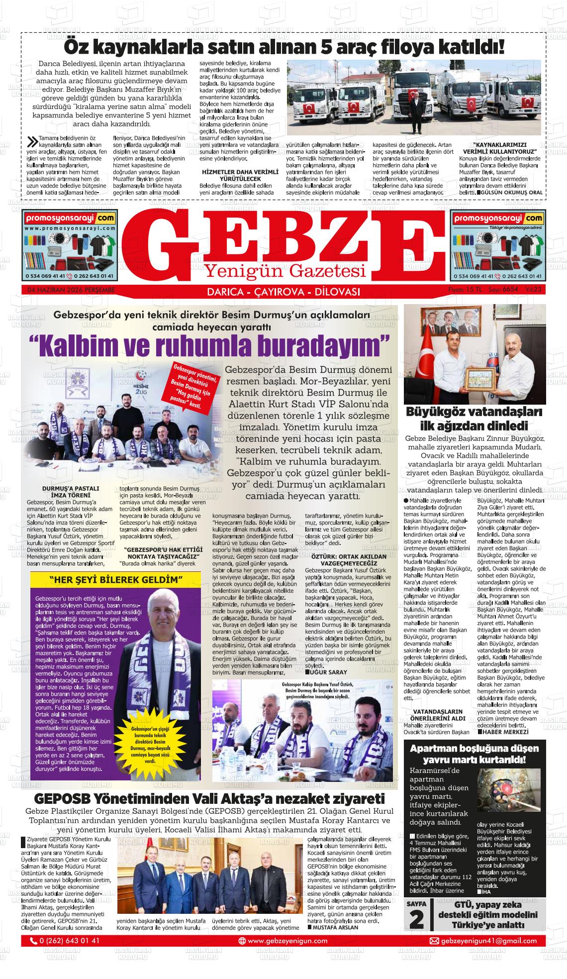 Kocaeli Gebzeyenigun 04.06.2026