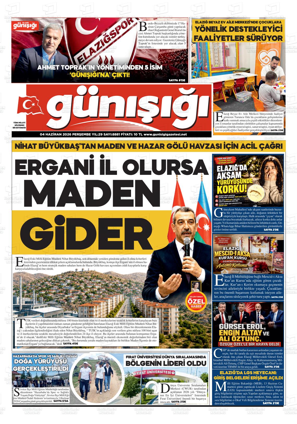 Elazig Gunisigi 04.06.2026