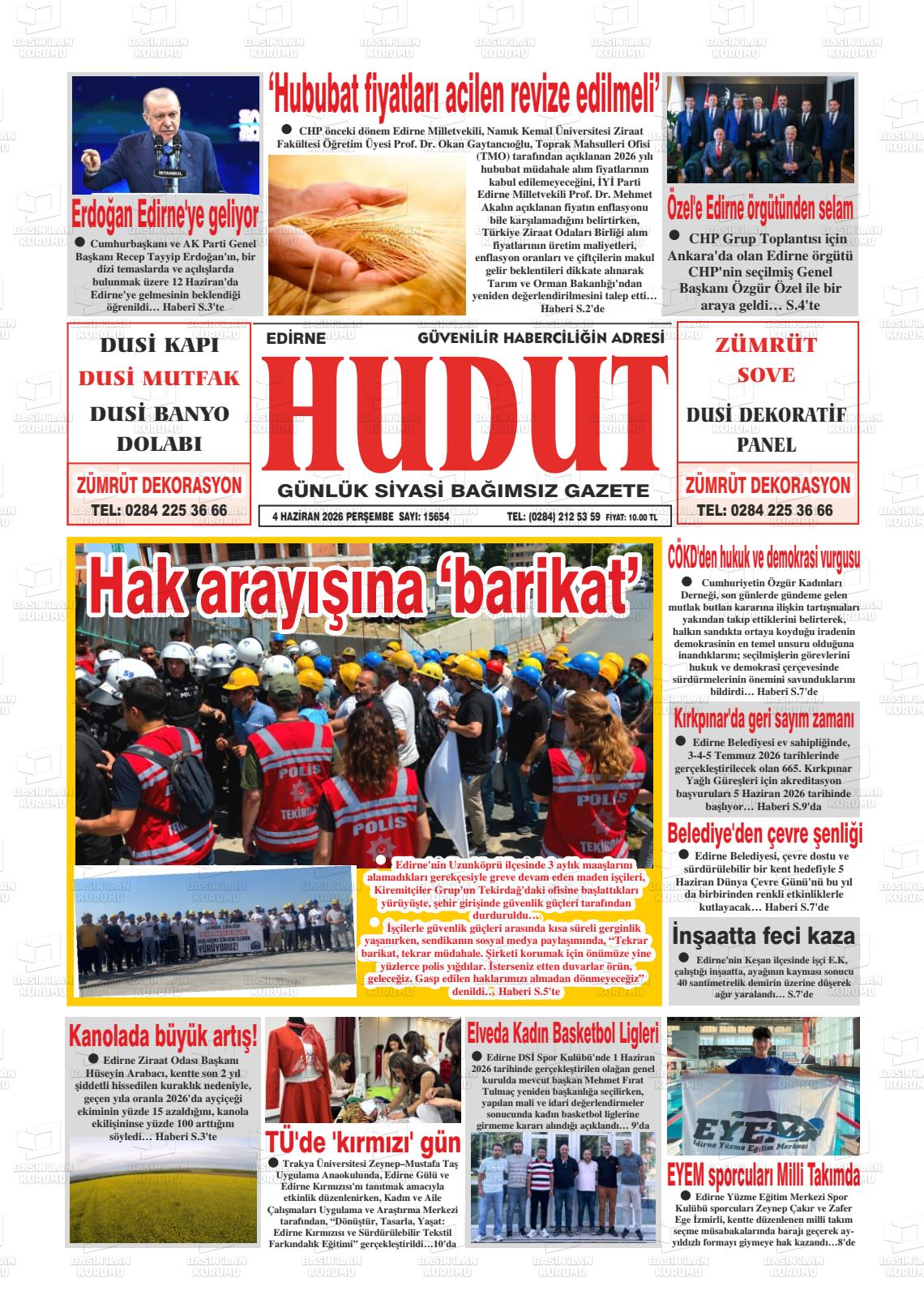 Edirne Hudut 04.06.2026