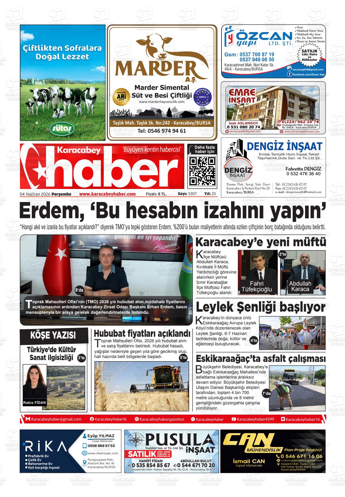 Bursa Karacabeyhaber 04.06.2026