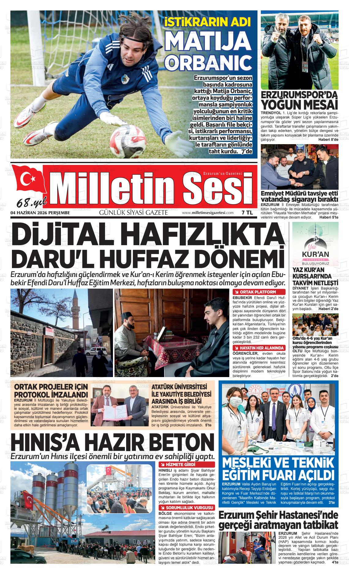 Erzurum Milletinsesi 04.06.2026