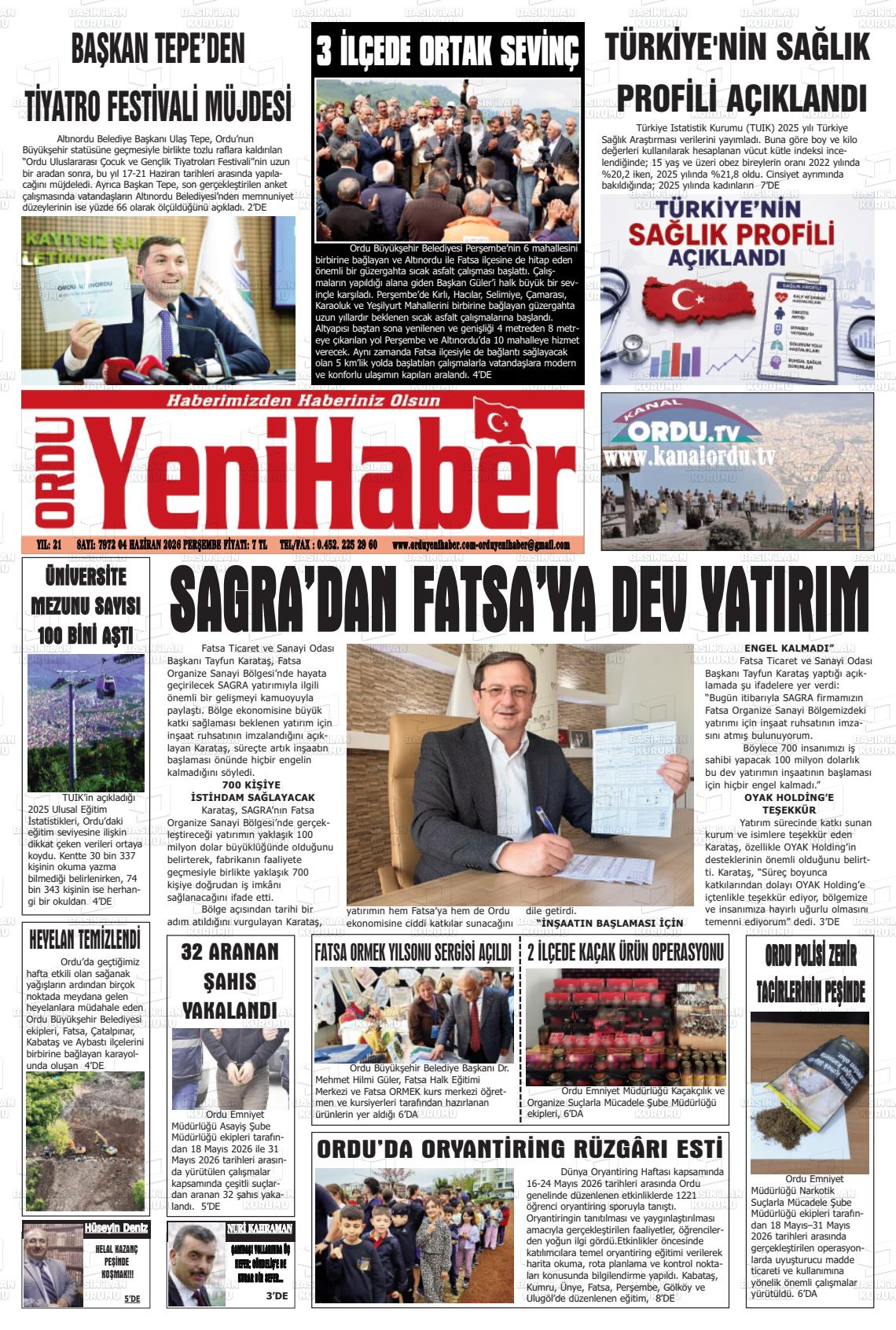 Ordu Yenihaber 04.06.2026