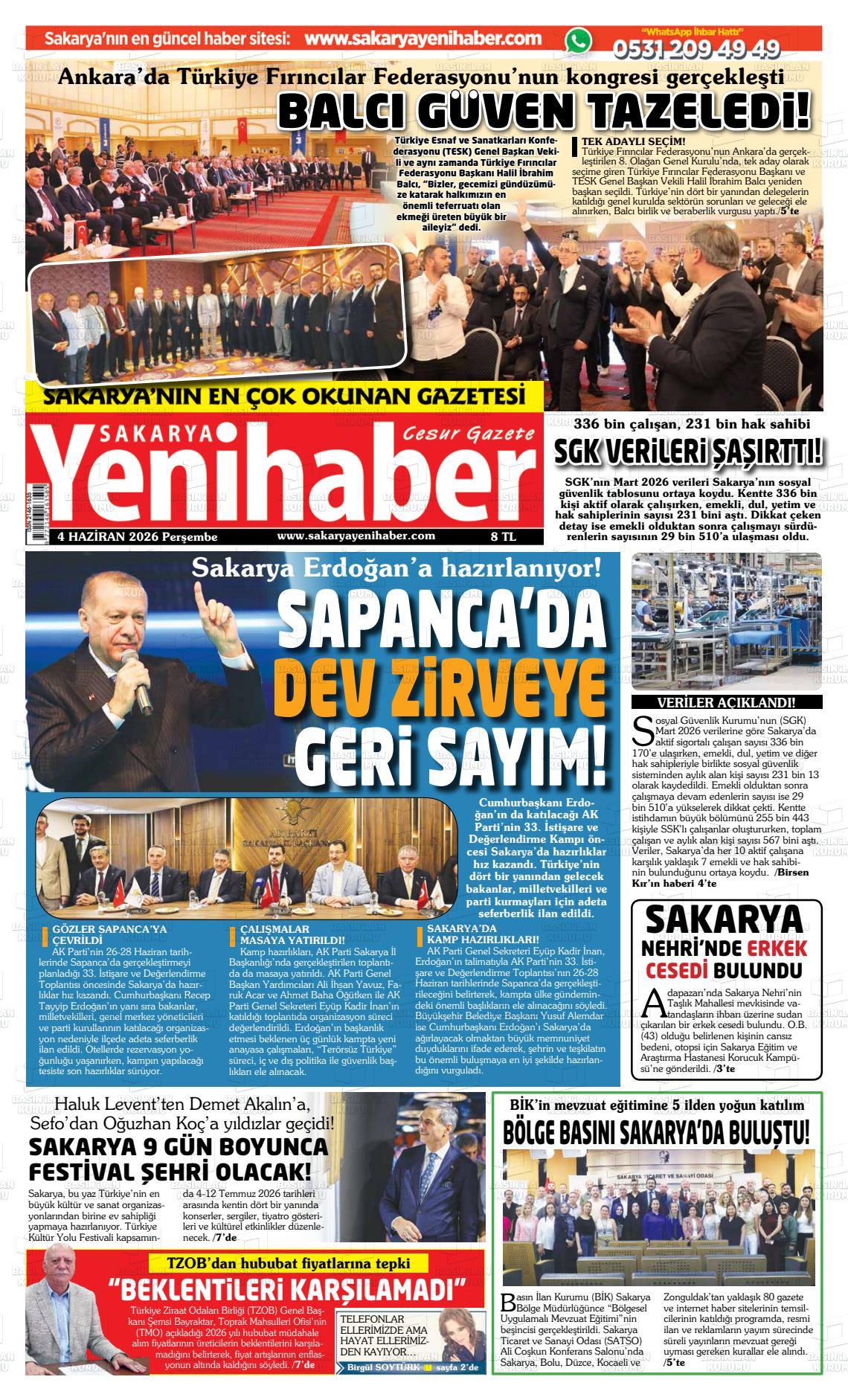 Sakarya Yenihaber 04.06.2026