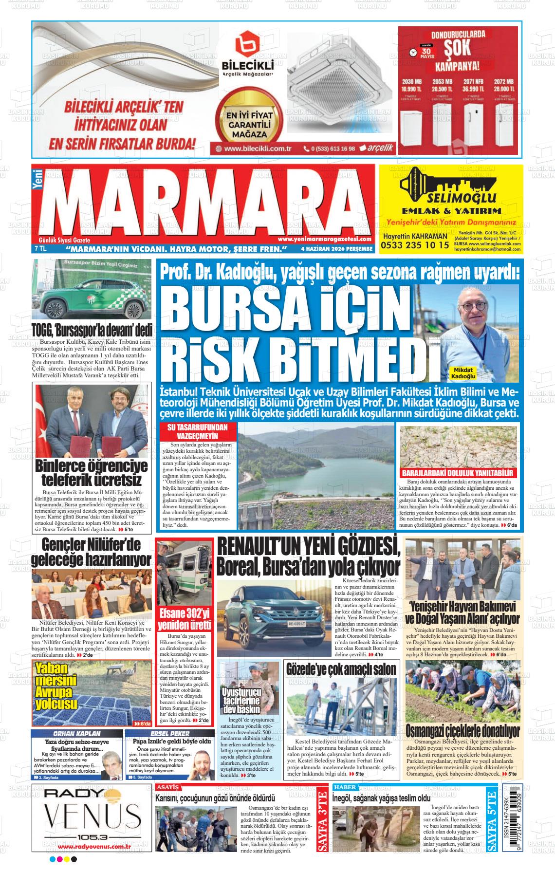 Bursa Yenimarmara 04.06.2026