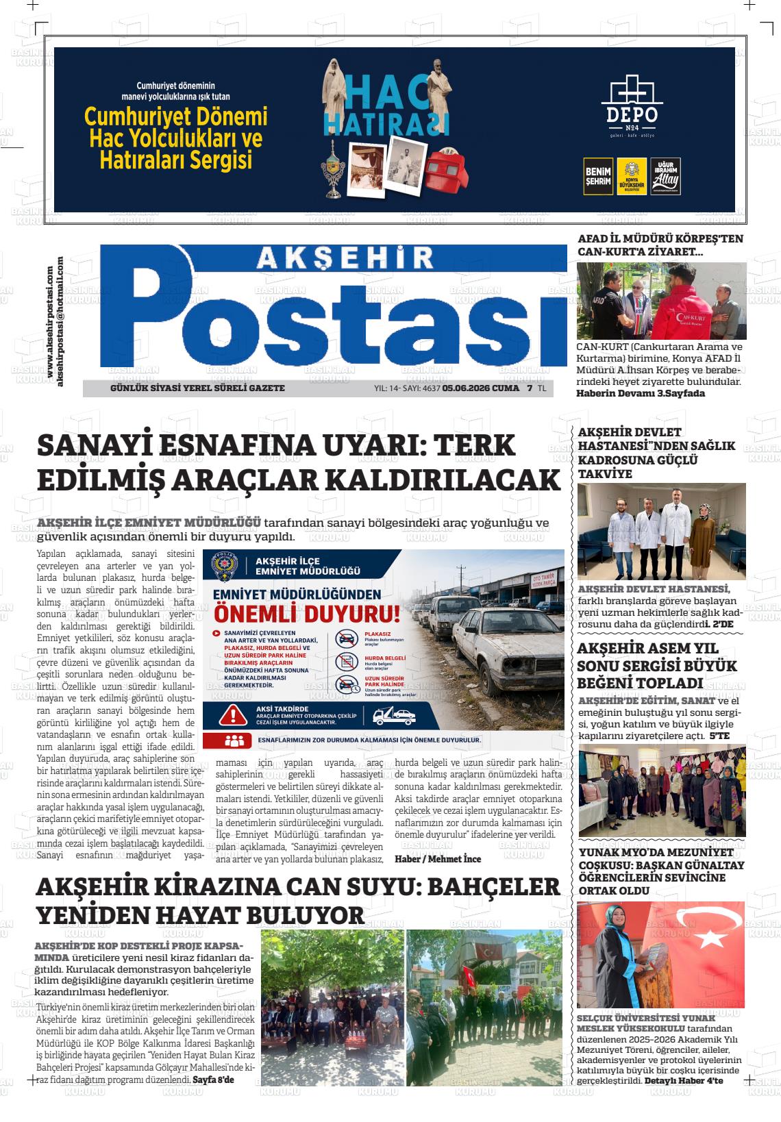 Konya Aksehirpostasi 05.06.2026