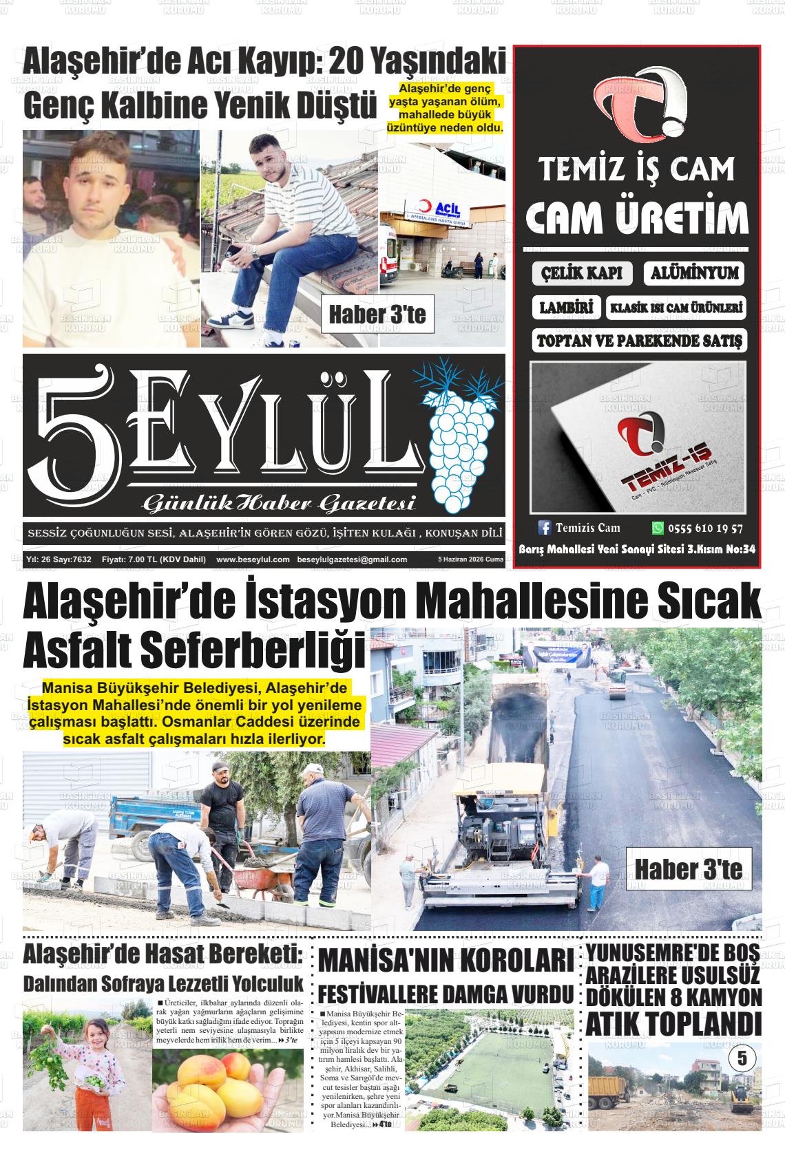 Manisa Alasehir 5 Eylul 05.06.2026