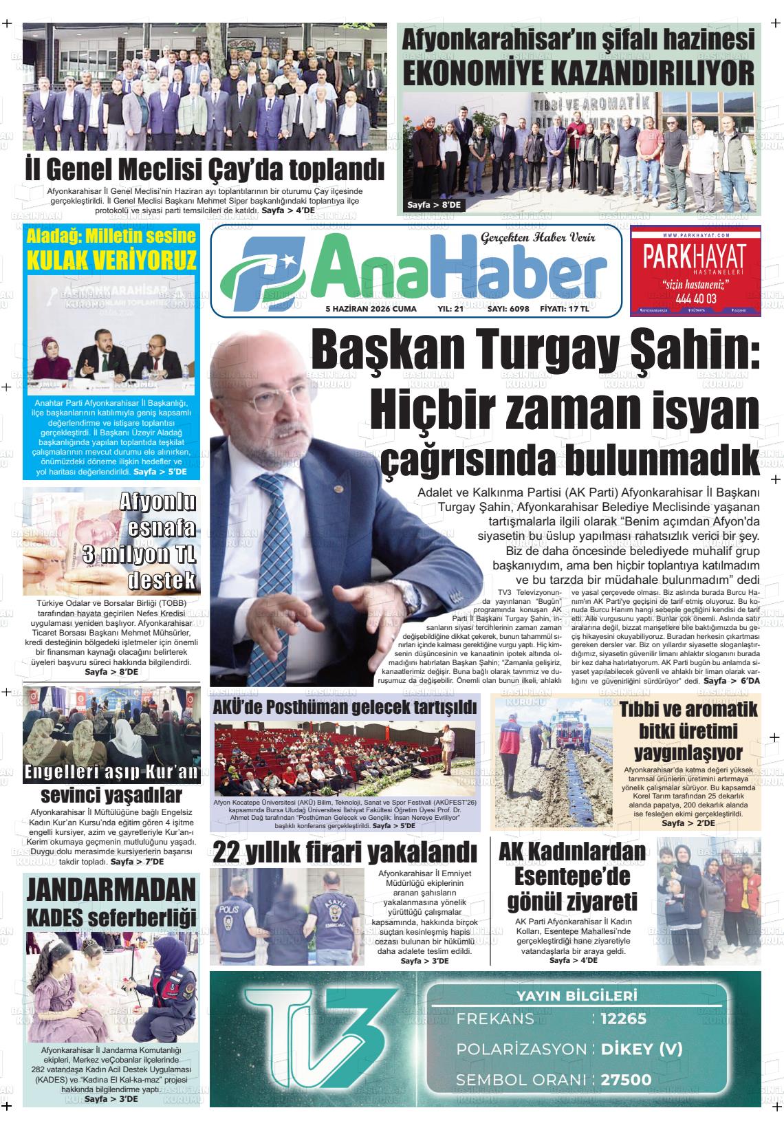 Afyonkarahisar Anahaber 05.06.2026