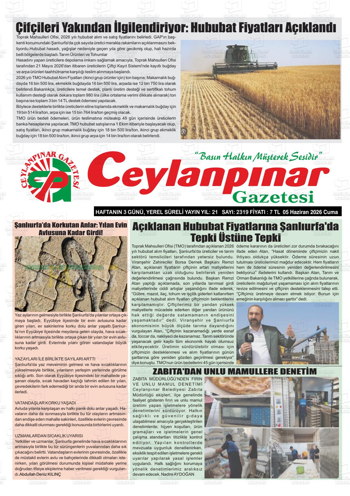 Sanliurfa Ceylanpinar 05.06.2026